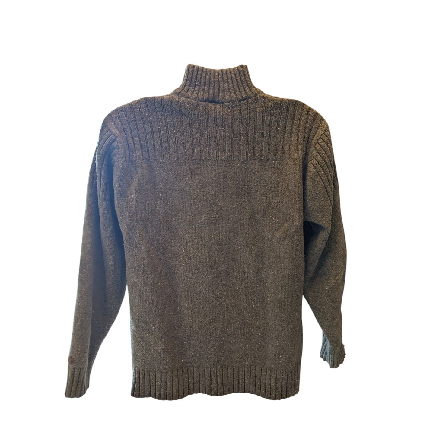 Columbia Sweater Mens Medium XCO Quarter Snap Gray Wool Blend Pullover Mock Neck