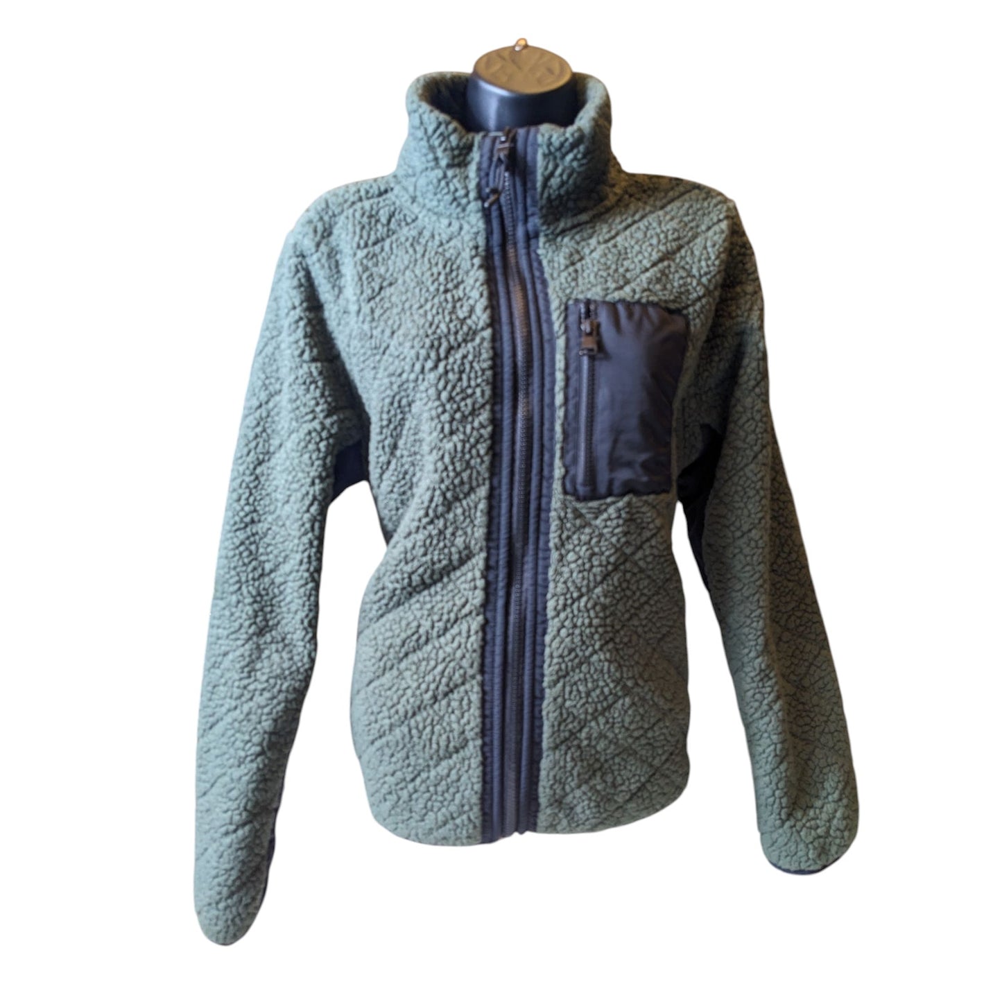 Calvin Klein Performance Fleece Jacket Womens XL Sherpa Zip Outdoor Hiking Layer
