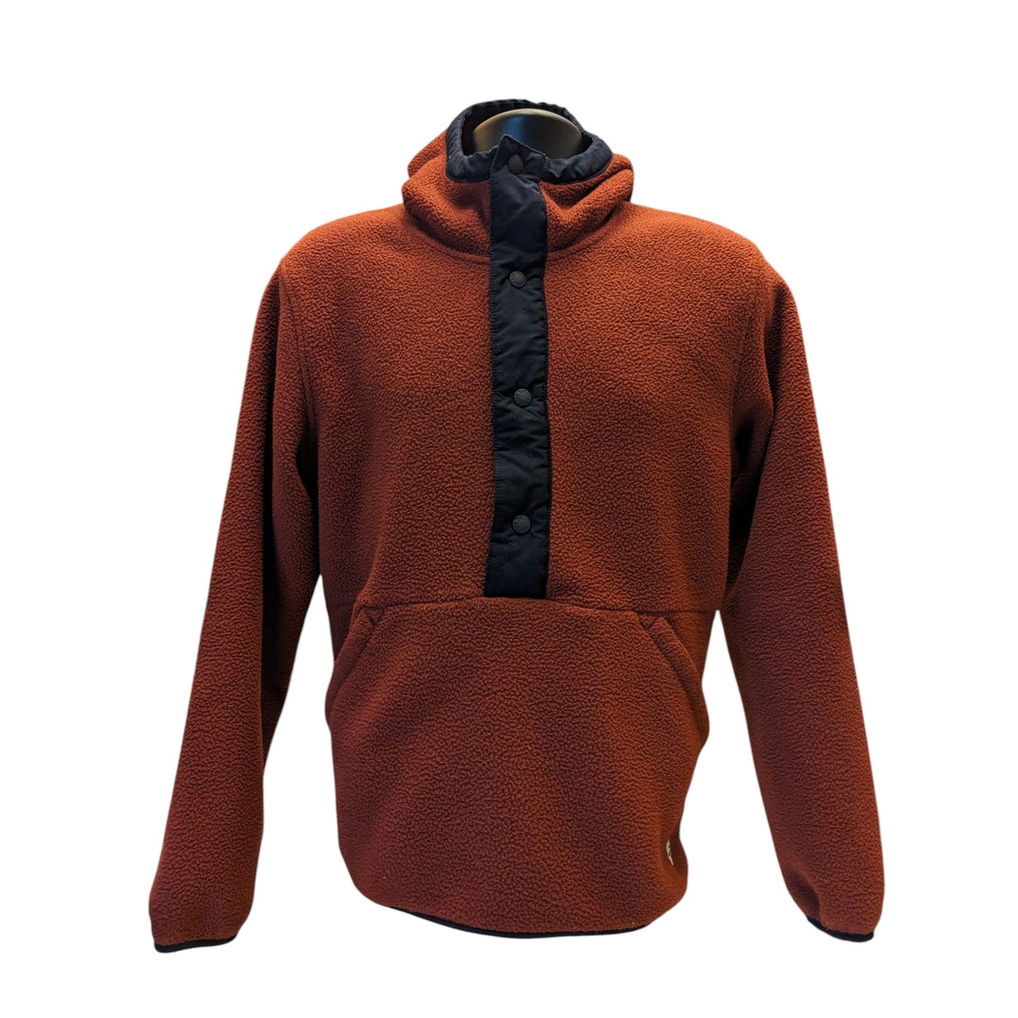 North Face Hoodie Mens Medium Pullover Fleece Jacket Rust Brown Kangaroo Pocket