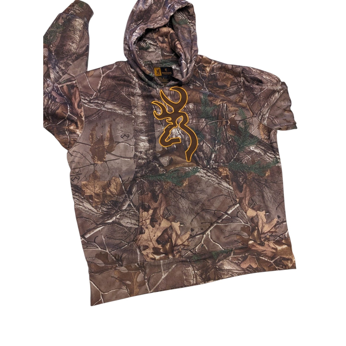 Browning Camo Hoodie Mens Large Pullover Hunting Sweatshirt Realtree Pattern