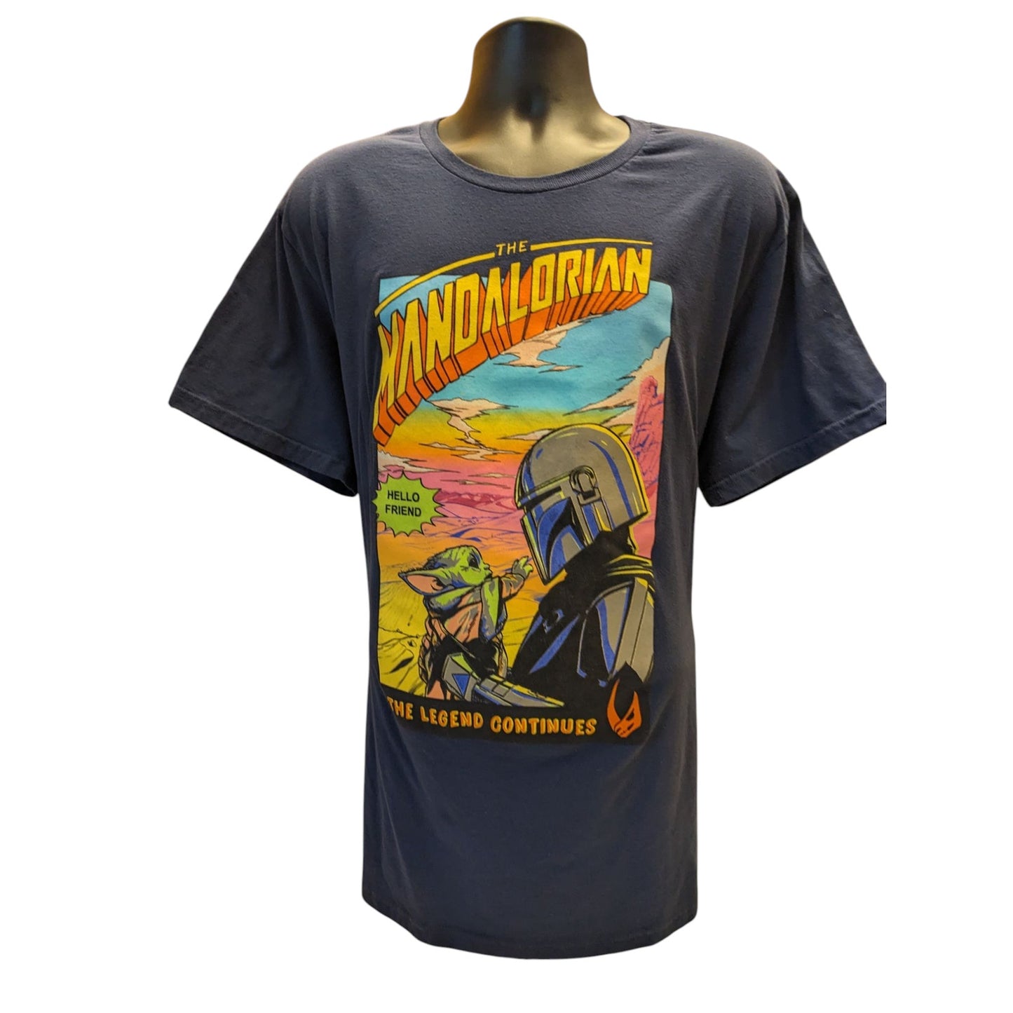Disney Star Wars Mandalorian Men 2XL Short Sleeve Graphic Shirt Baby Yoda Grogu