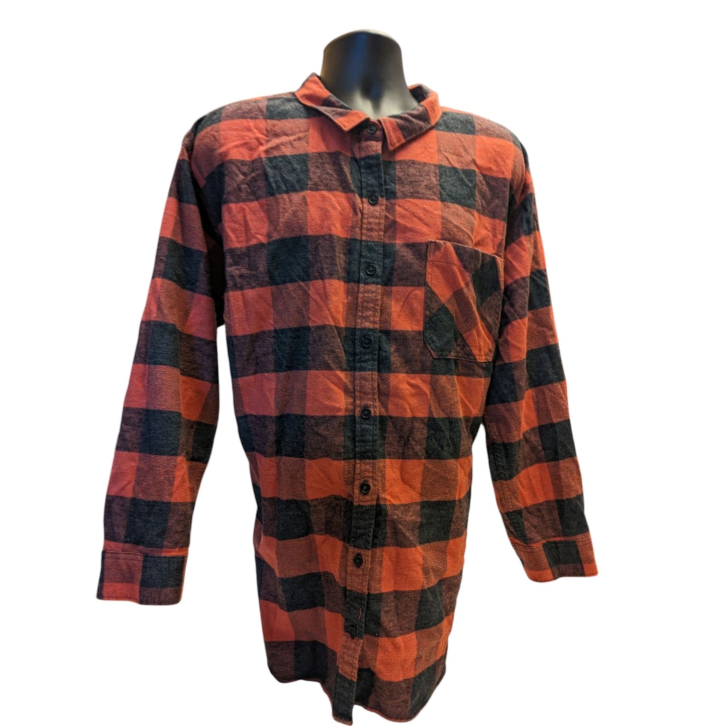 Eddie Bauer Women’s 3X Flannel Shirt Plaid Button Up Buffalo Check