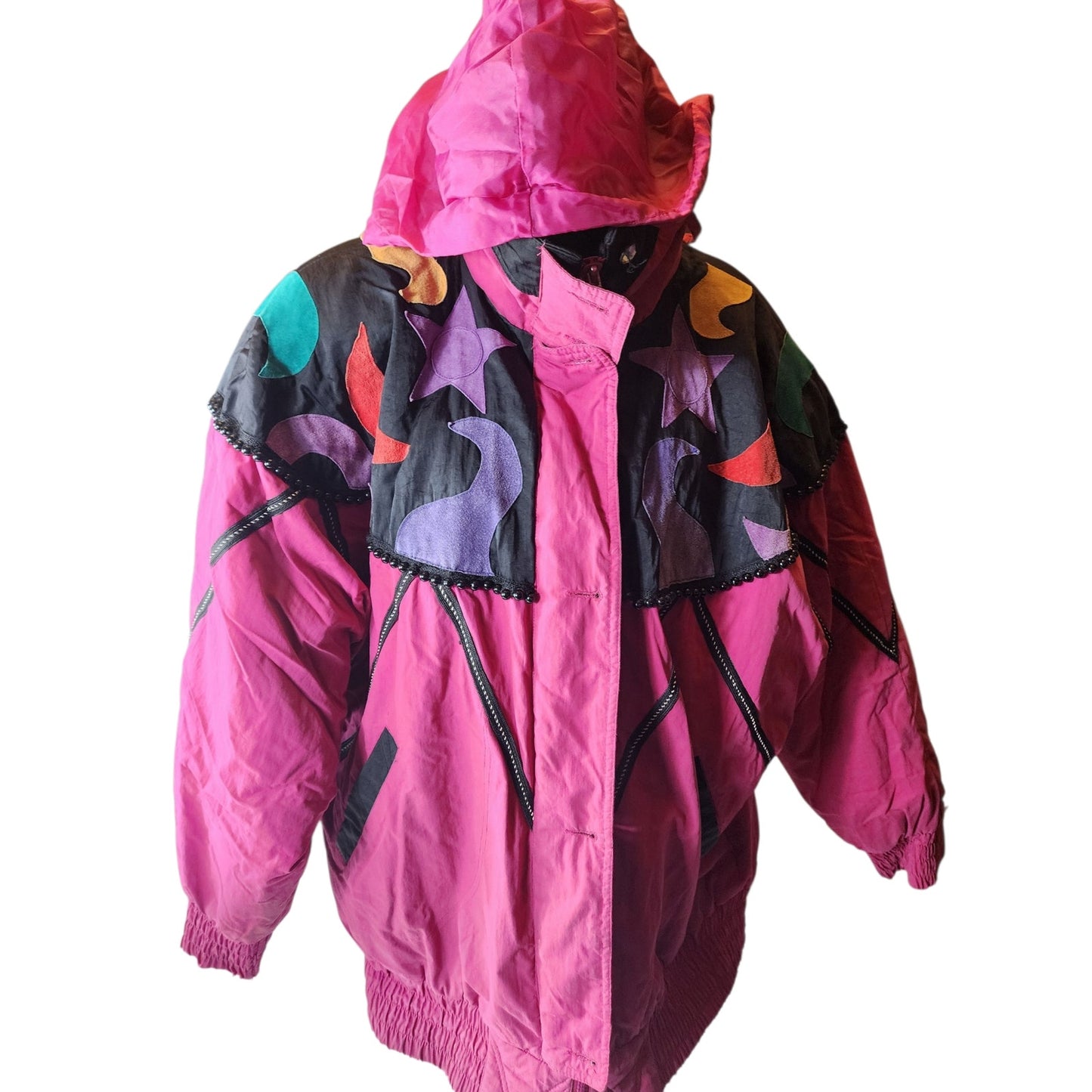 Mulberry Street Ski Jacket Womens Medium Colorblock Fleece Winter 80s 90 Vibes