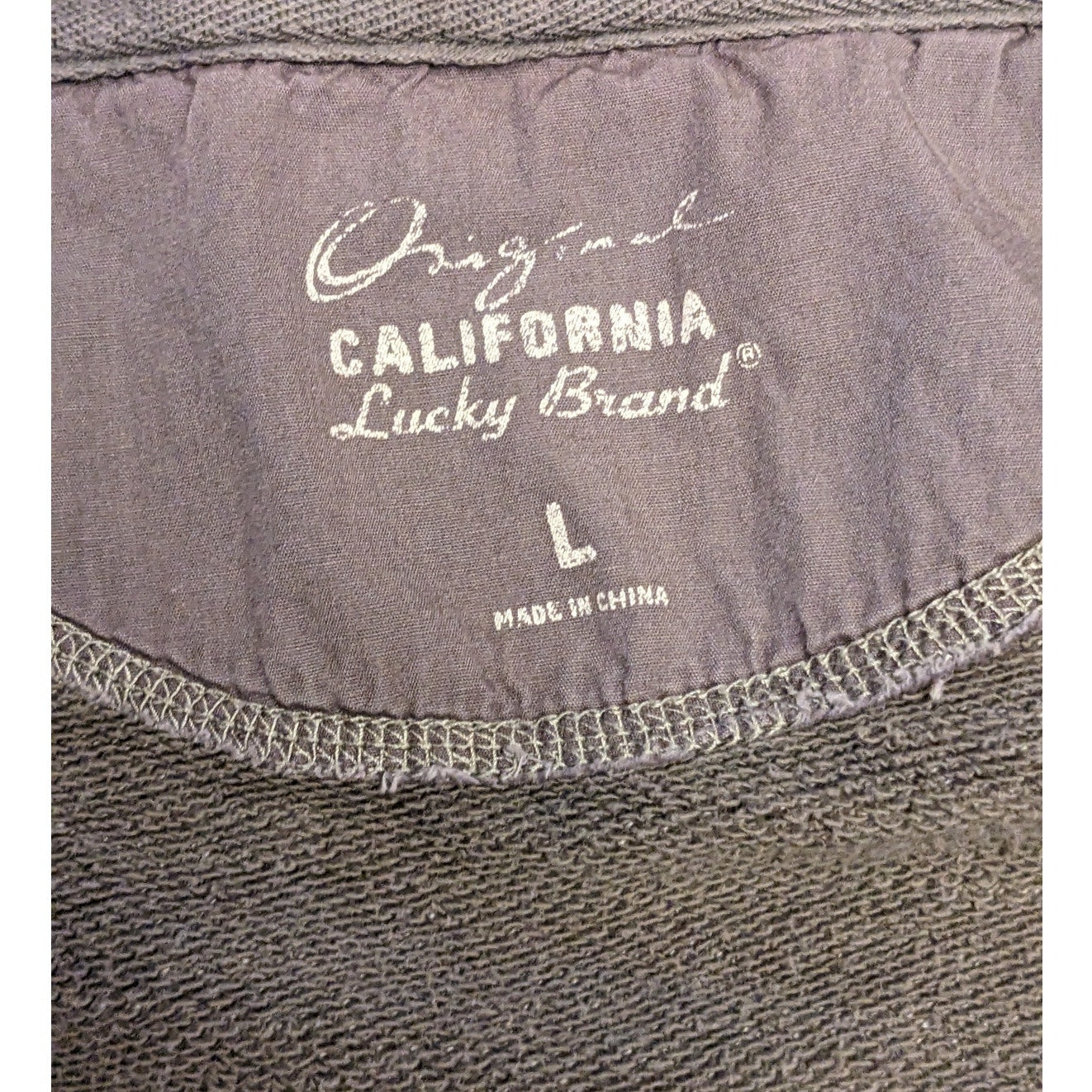 Lucky Brand Hoodie Women Large Men Medium Skull Spade California Sweatshirt
