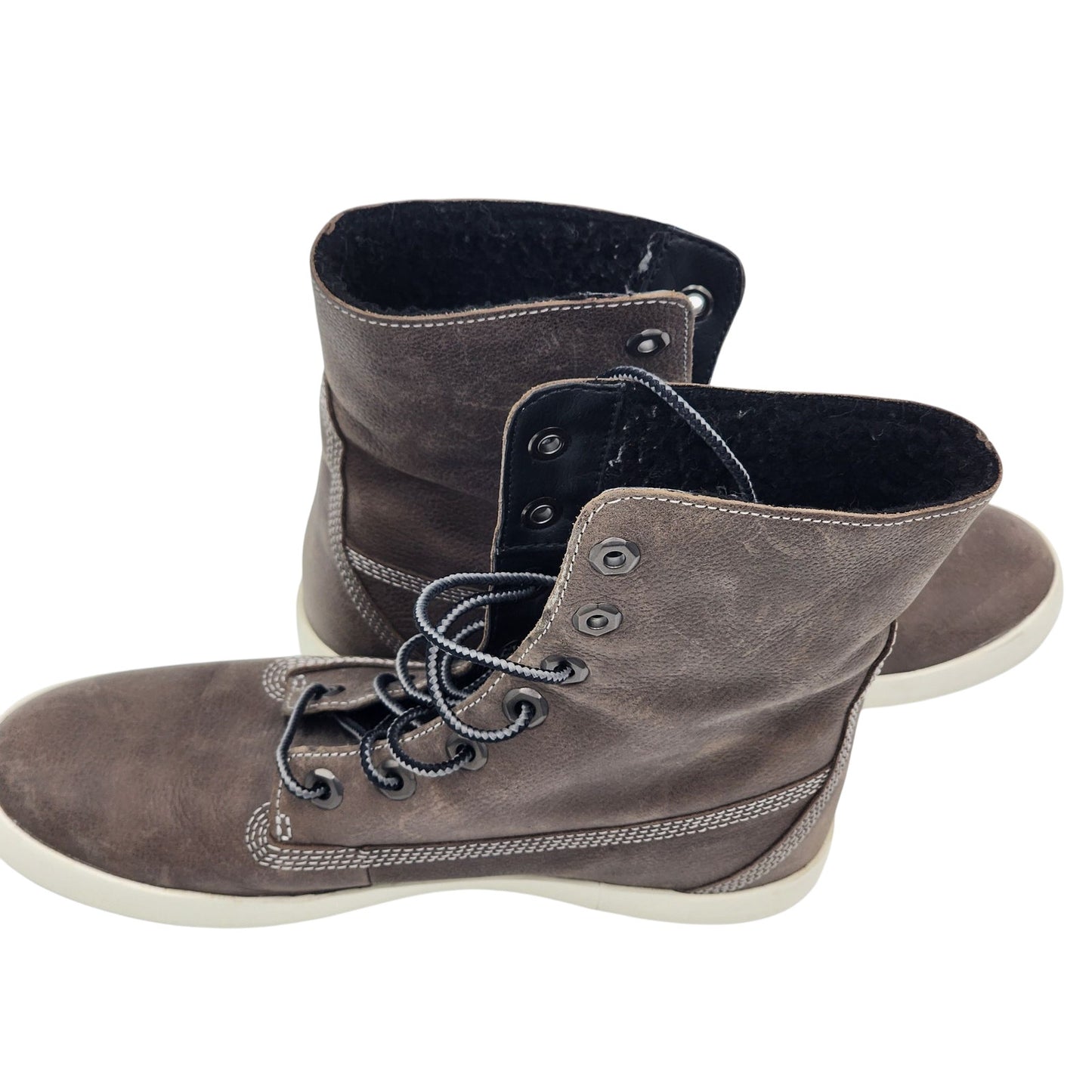 Timberland Boots Womens 8 Glastenbury Lace Up Waterproof Eco Green Rubber A149A