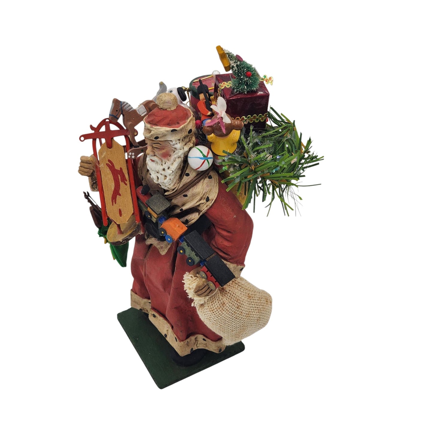 Vintage Italian Santa Figurine Italy HandPainted Old World Christmas Decor 10"