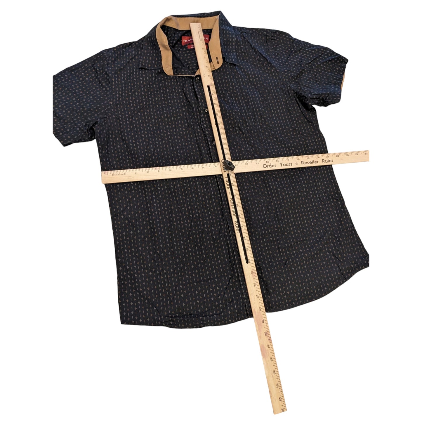 Franky Max Shirt Mens XL Short Sleeve Button Casual Collared Geometric Pattern