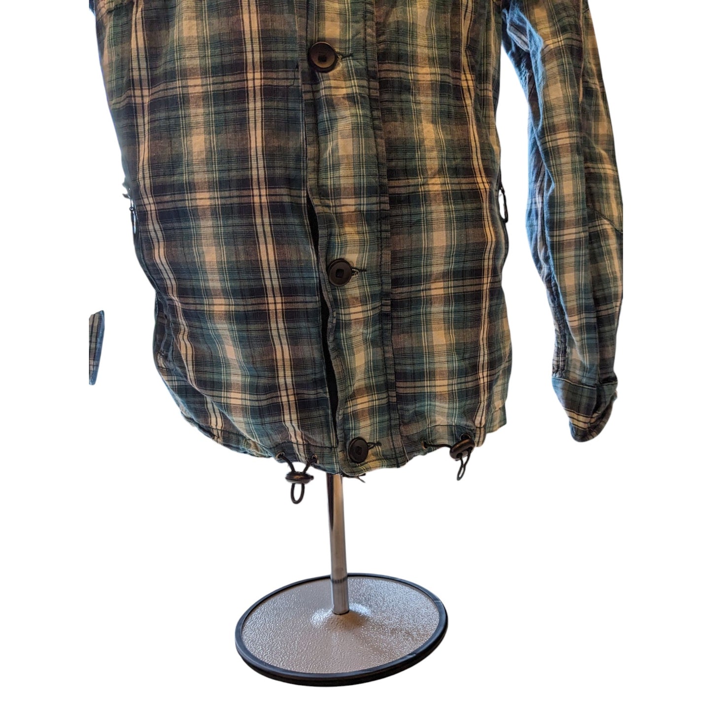 New Look Hoodie Mens Medium/Large Blue Plaid Lightweight Hooded Jacket British
