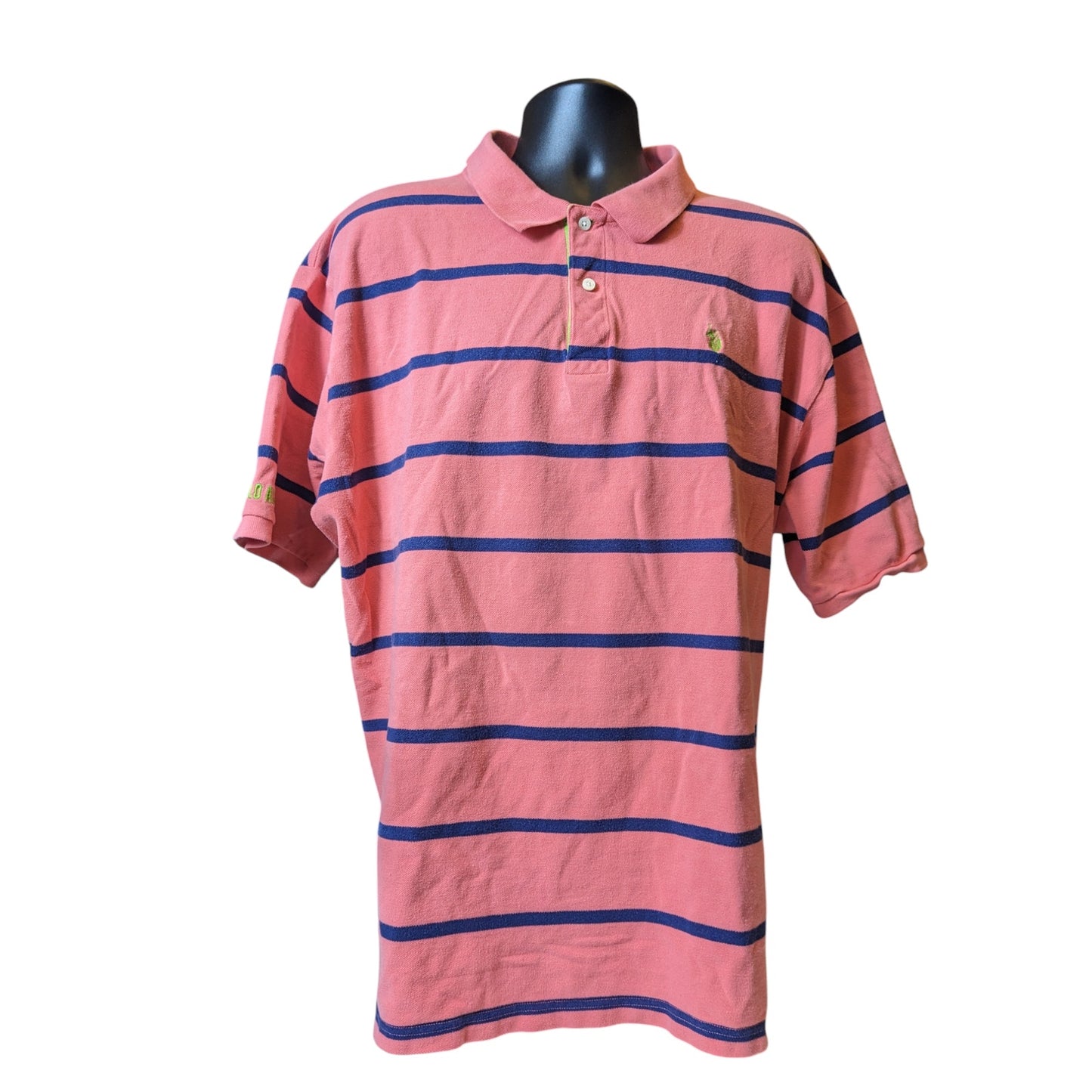 U.S. Polo Assn. Coral Polo Shirt Mens 3XLT Striped Short Sleeve Cotton Classic