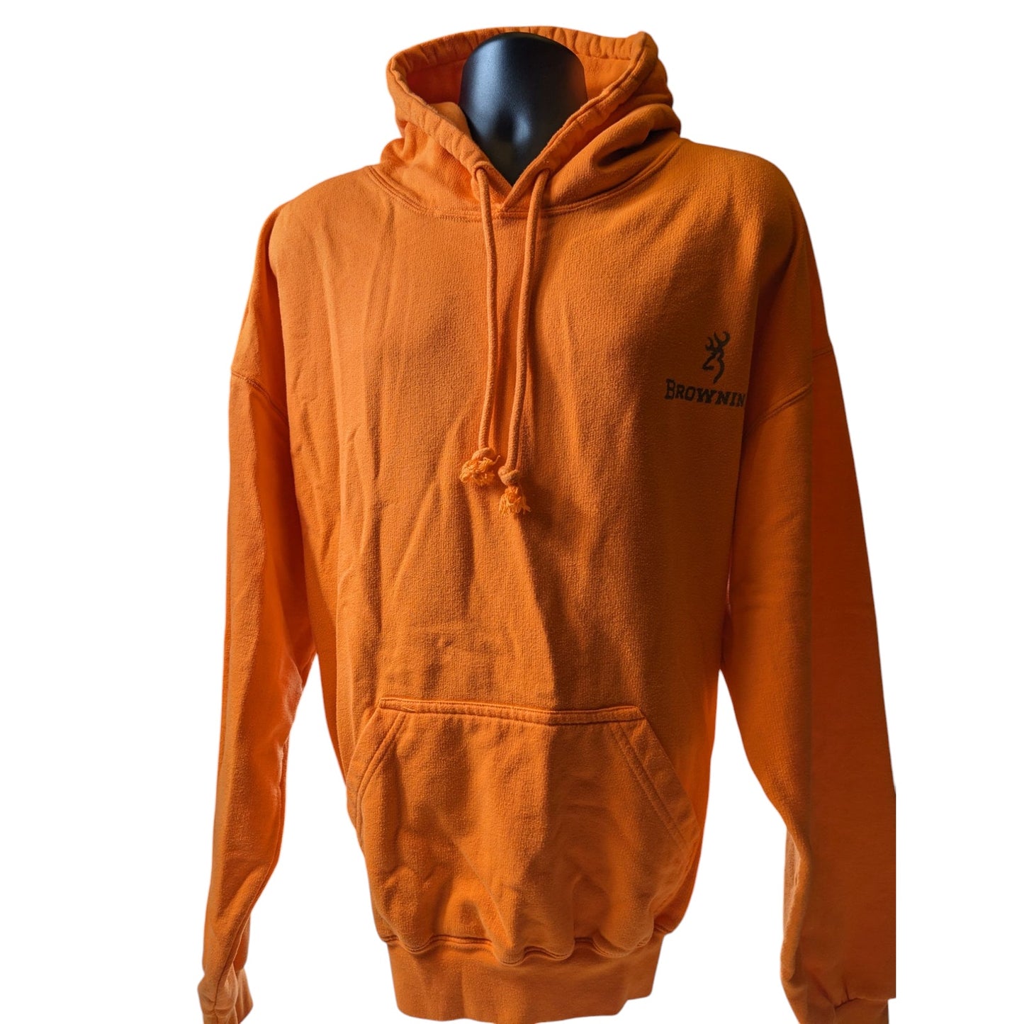 Browning Orange Hoodie Mens 2XL Hunting Sweatshirt Pullover Hiking Kangaroo
