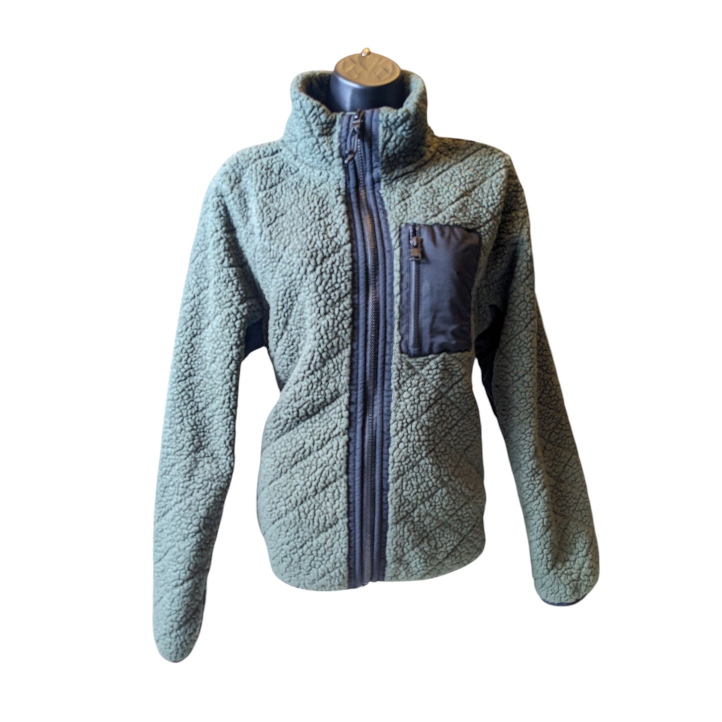 Calvin Klein Performance Fleece Jacket Womens XL Sherpa Zip Outdoor Hiking Layer