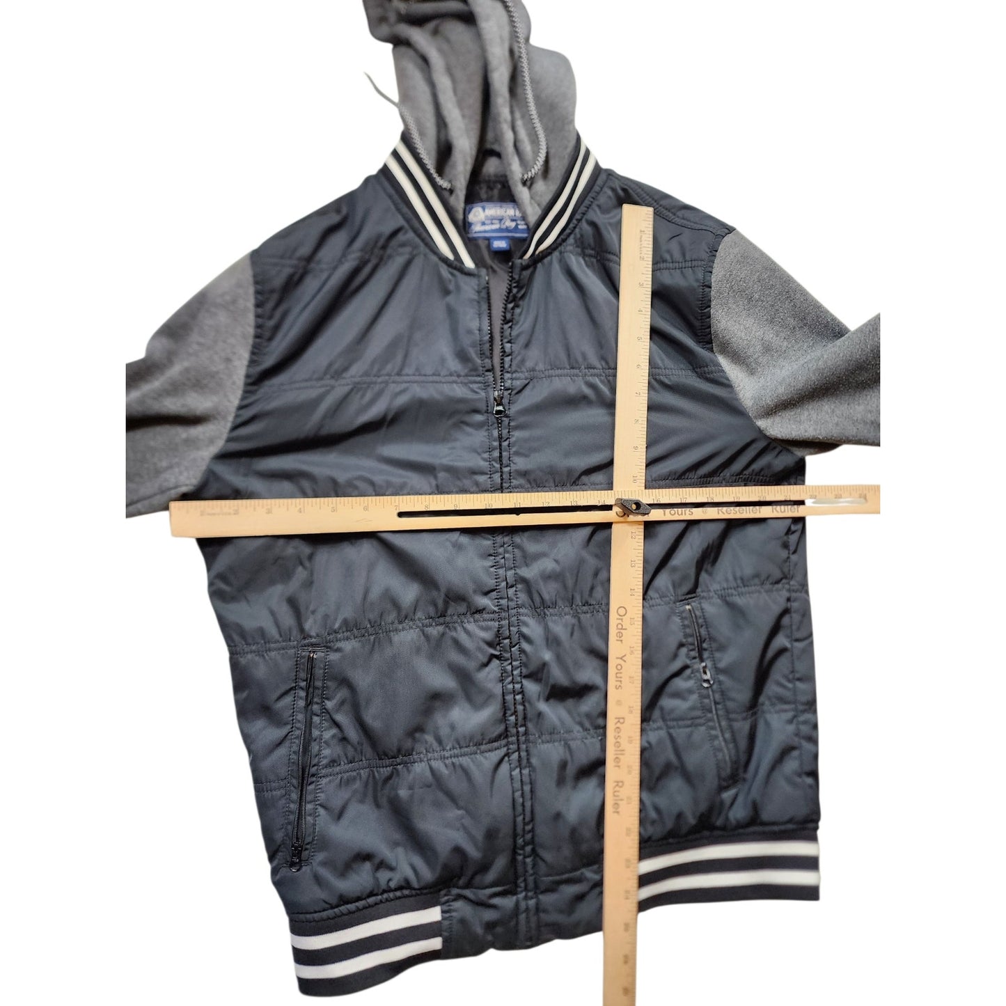 American Rag Varsity Bomber Jacket Hoodie Mens Medium Full Zip Casual Streetwear