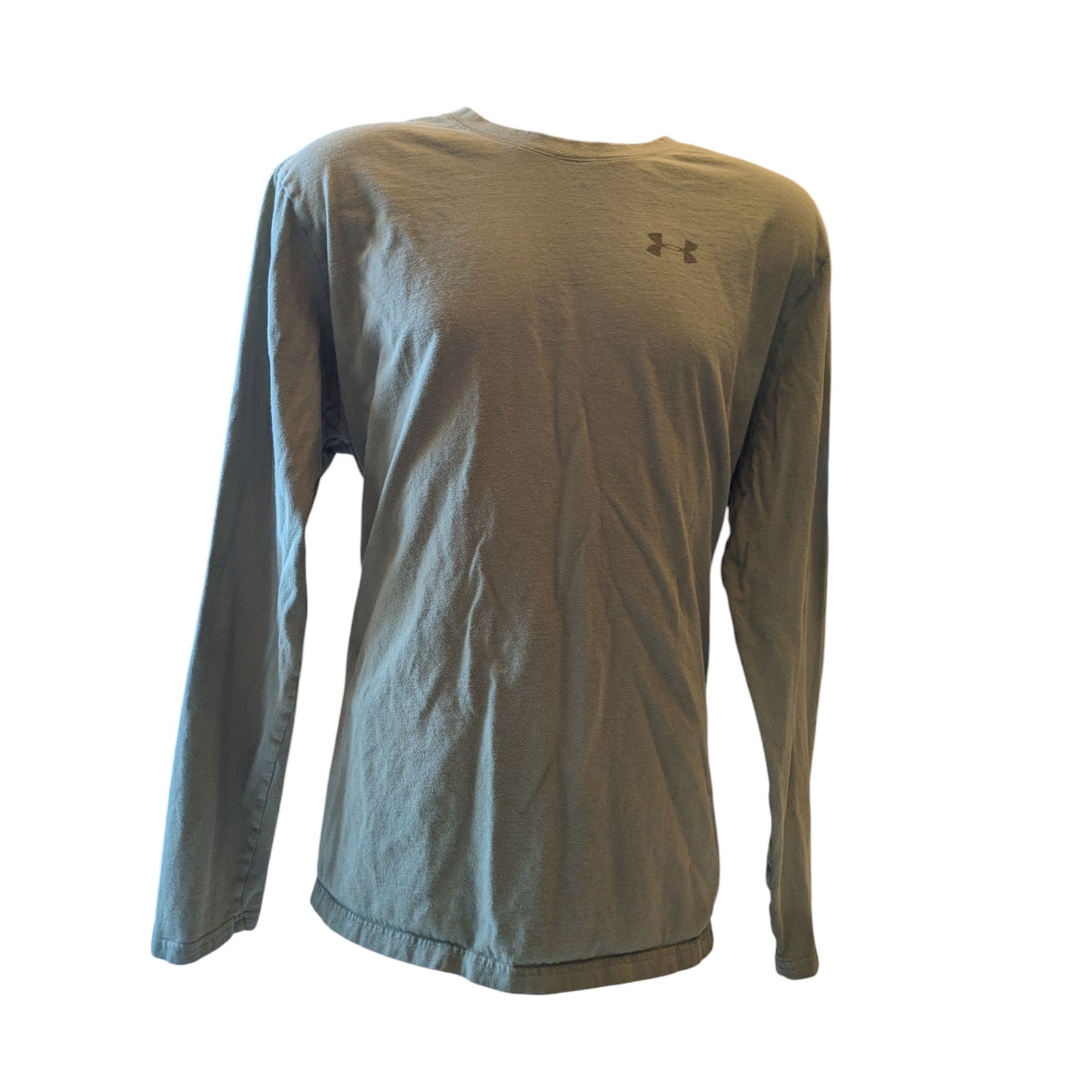 Under Armour Shirt Men XL Long Sleeve Loose Fit HeatGear Green Graphic Gym Eagle