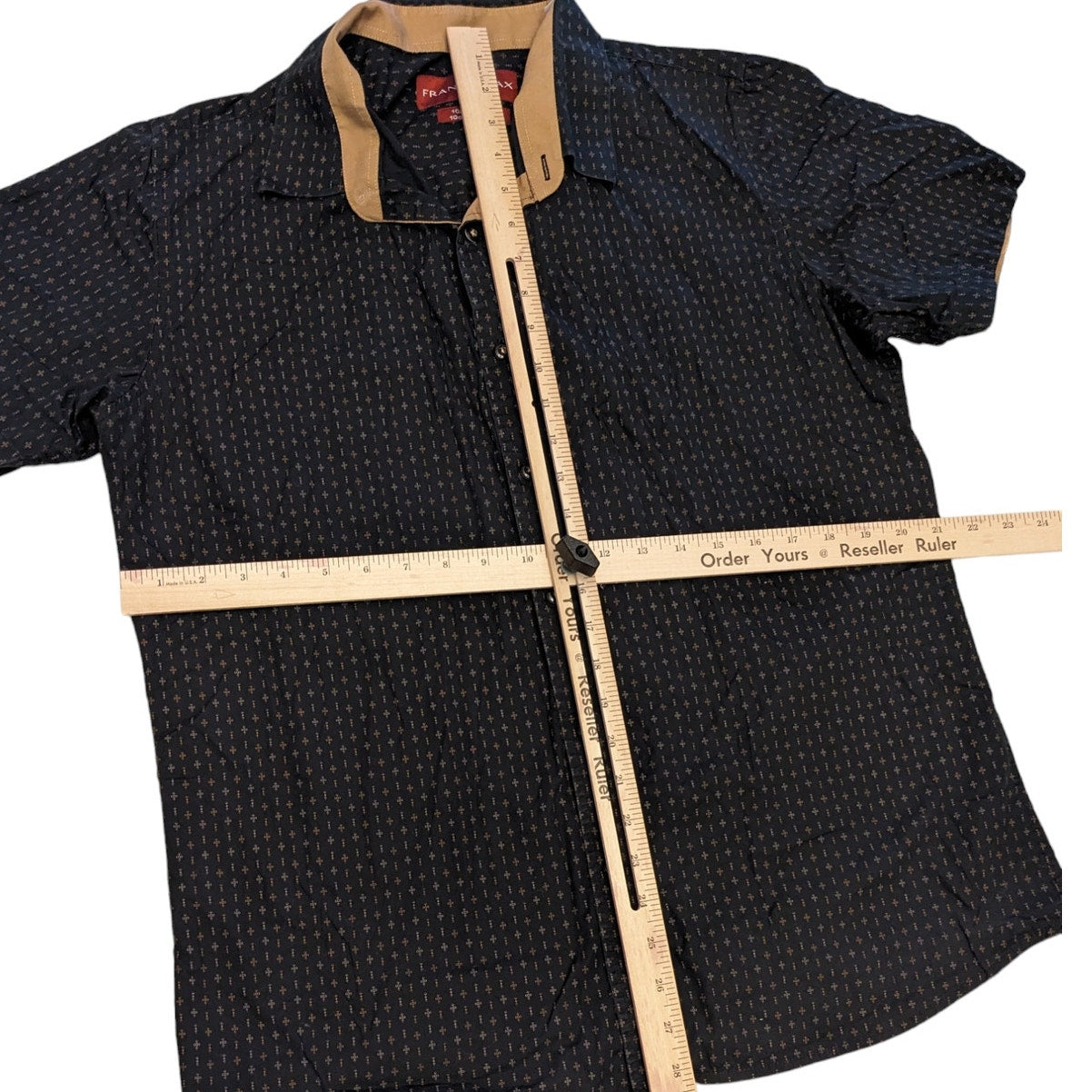 Franky Max Shirt Mens XL Short Sleeve Button Casual Collared Geometric Pattern