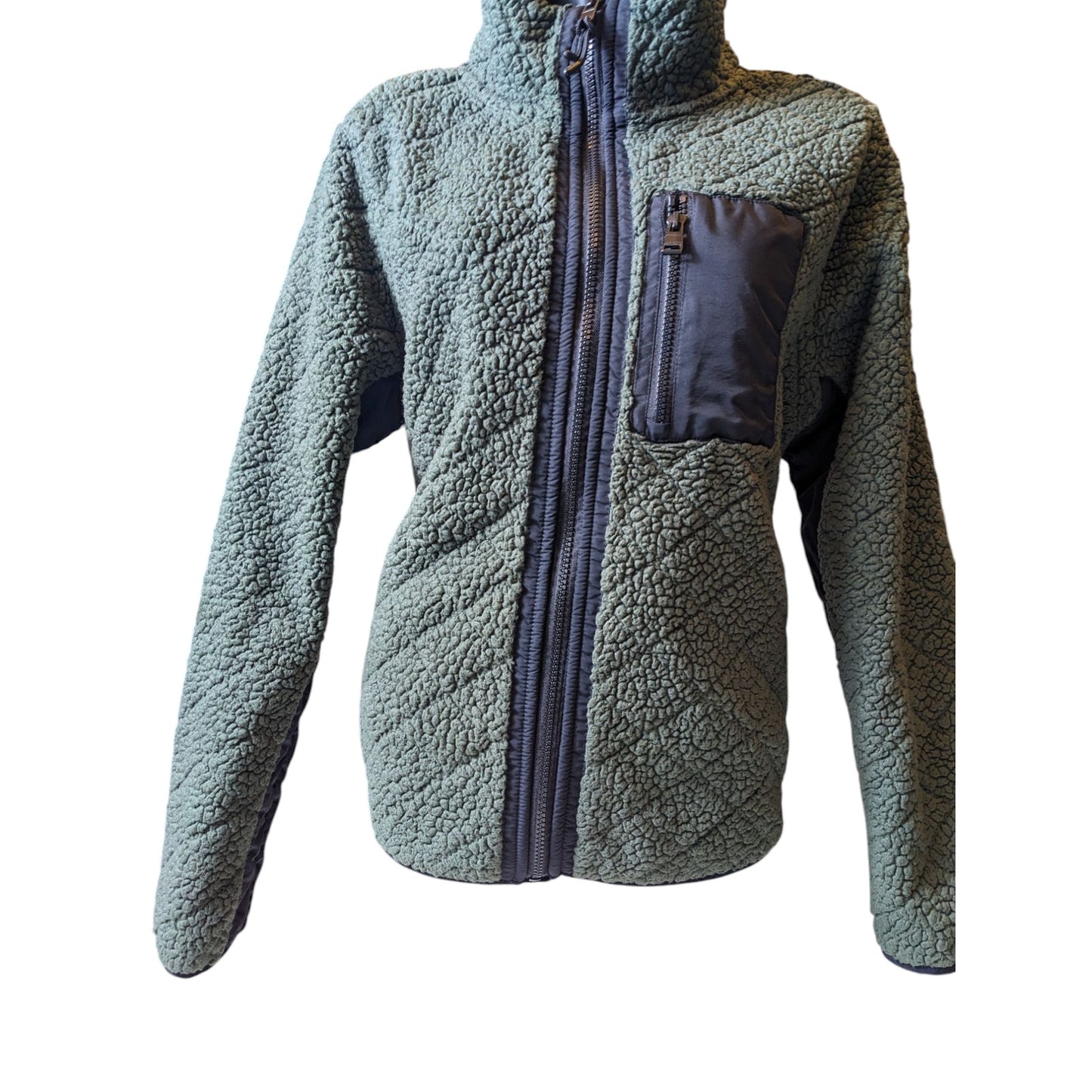 Calvin Klein Performance Fleece Jacket Womens XL Sherpa Zip Outdoor Hiking Layer