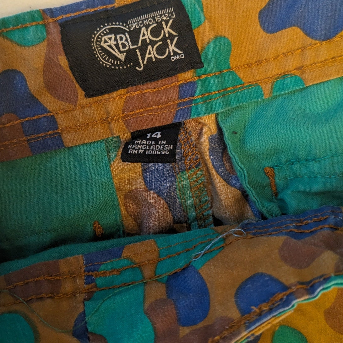 Black Jack Shorts Women 14 Cargo Camo Brown Blue Green Multiple Pockets Tactical