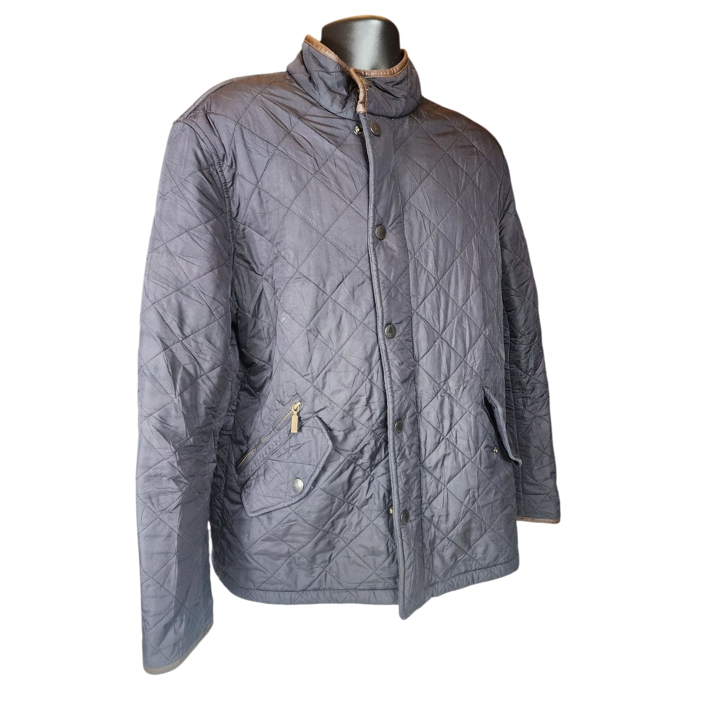 Barbour Quilted Jacket Mens Medium Navy Blue Classic Country Heritage British