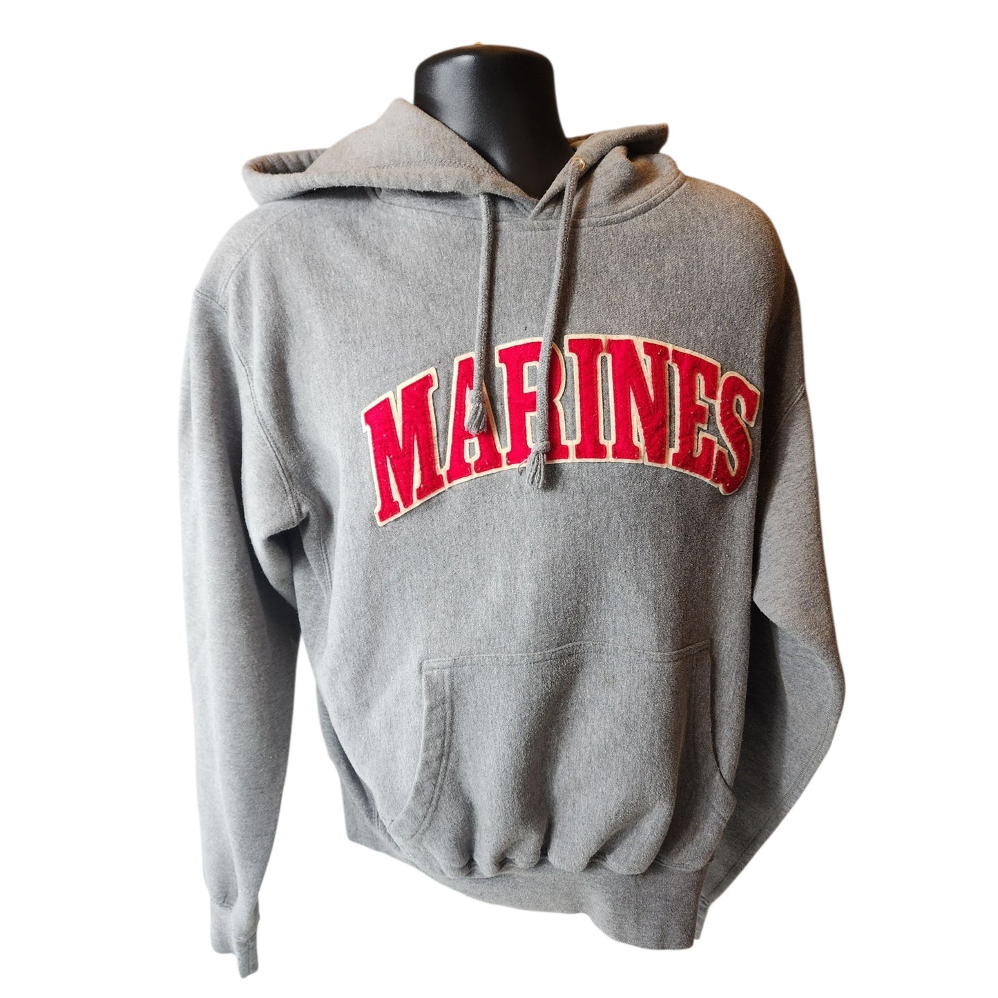 Pro Weave Marines Hoodie Mens Medium Vintage Sweatshirt USMC Kangaroo Pocket