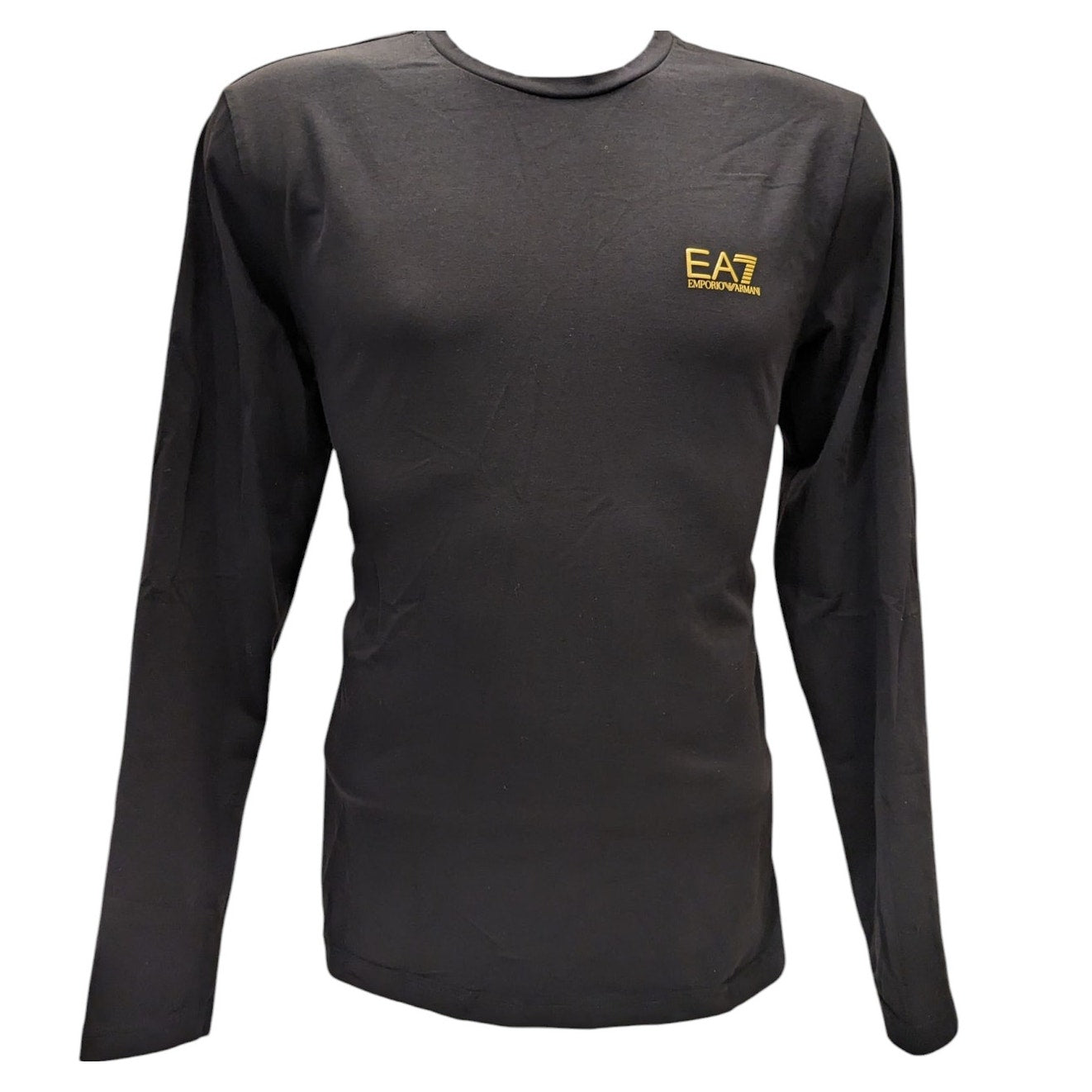 Emporio Armani EA7 Shirt Mens XL Black Long Sleeve Logo Streetwear Athleisure