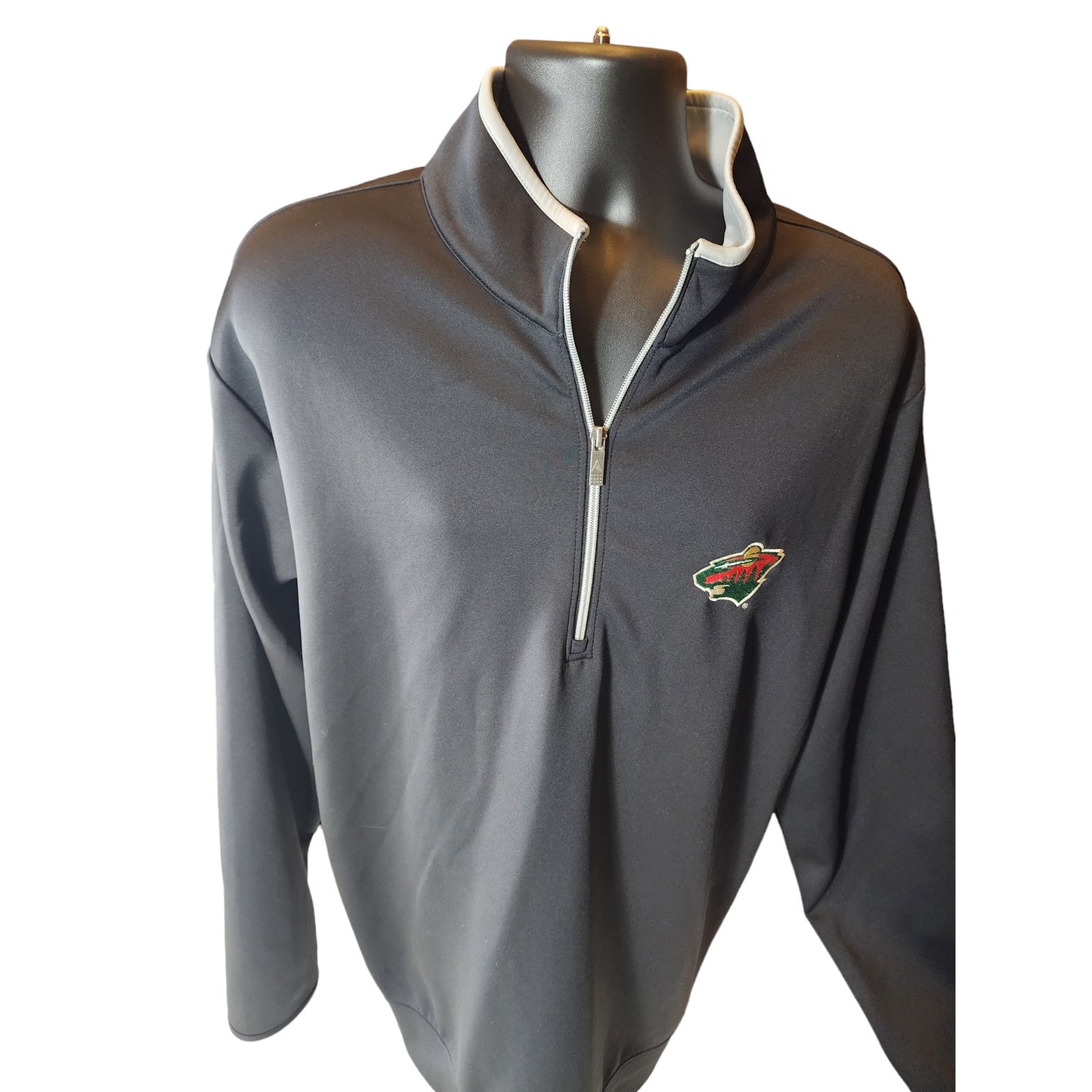 Antigua MN Wild Pullover Activewear Men XXL Black Zip Running Hockey Long Sleeve