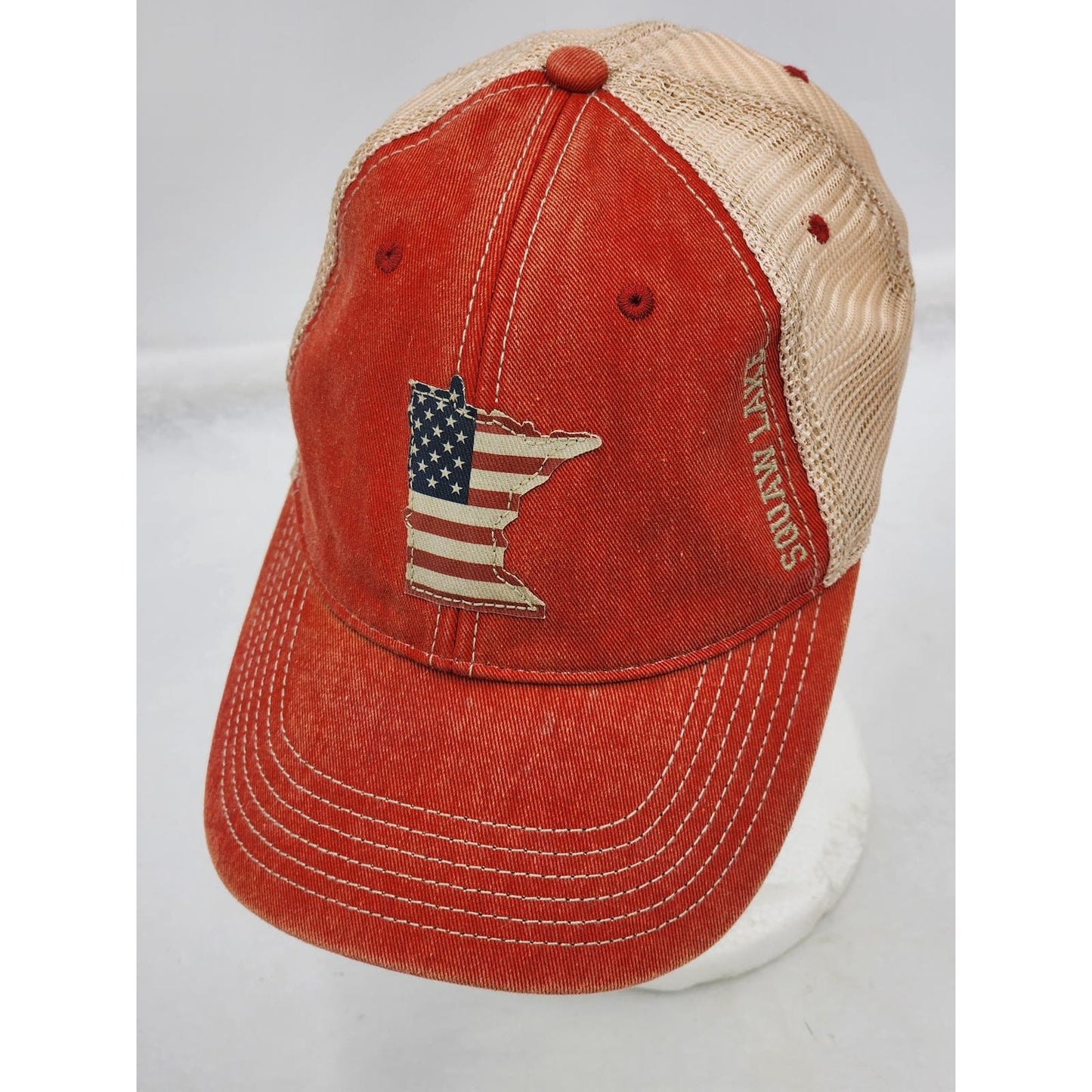 Legacy Hat American Flag Squaw Lake MN Snapback Patriotic Vintage Trucker Cap