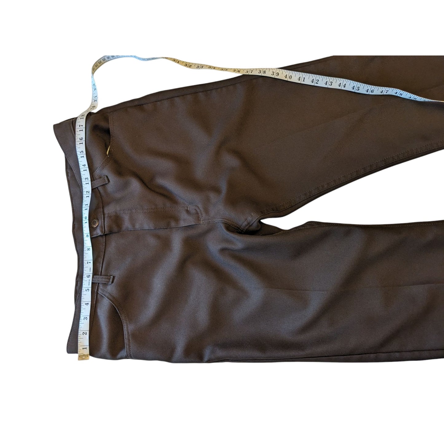 Wrangler Pants Mens 38x30 Brown Workwear Western Wrancher Polyester Trousers \\