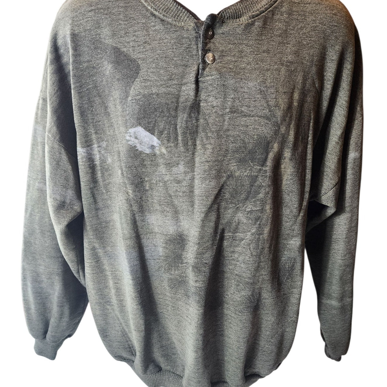 Forest Glen Henley Shirt XL Long Sleeve Sweater Eagle Wildlife Pullover Vintage