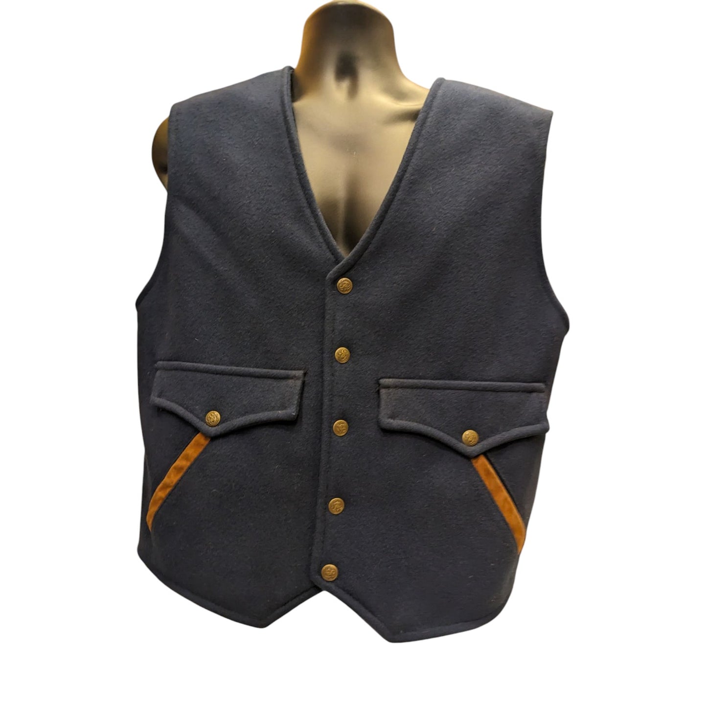 Schaefer Outfitter Wool Western Vest Mens Large USA Made Cowboy Ranch Americana
