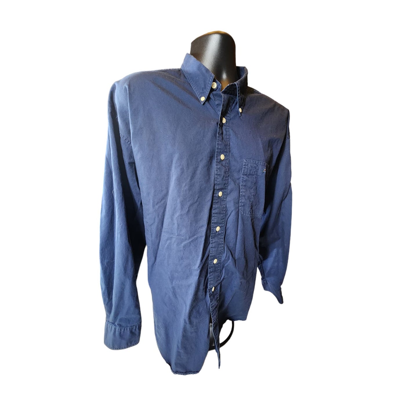 Greg Norman Golf Shirt Mens Size XL Long Sleeve Blue Sports Button Down Collar