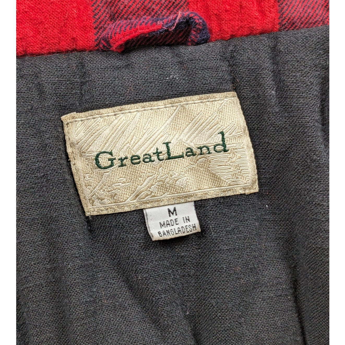 GreatLand Vest Men Medium Buffalo Plaid Flannel Fleece Sleeveless Zip Lumberjack