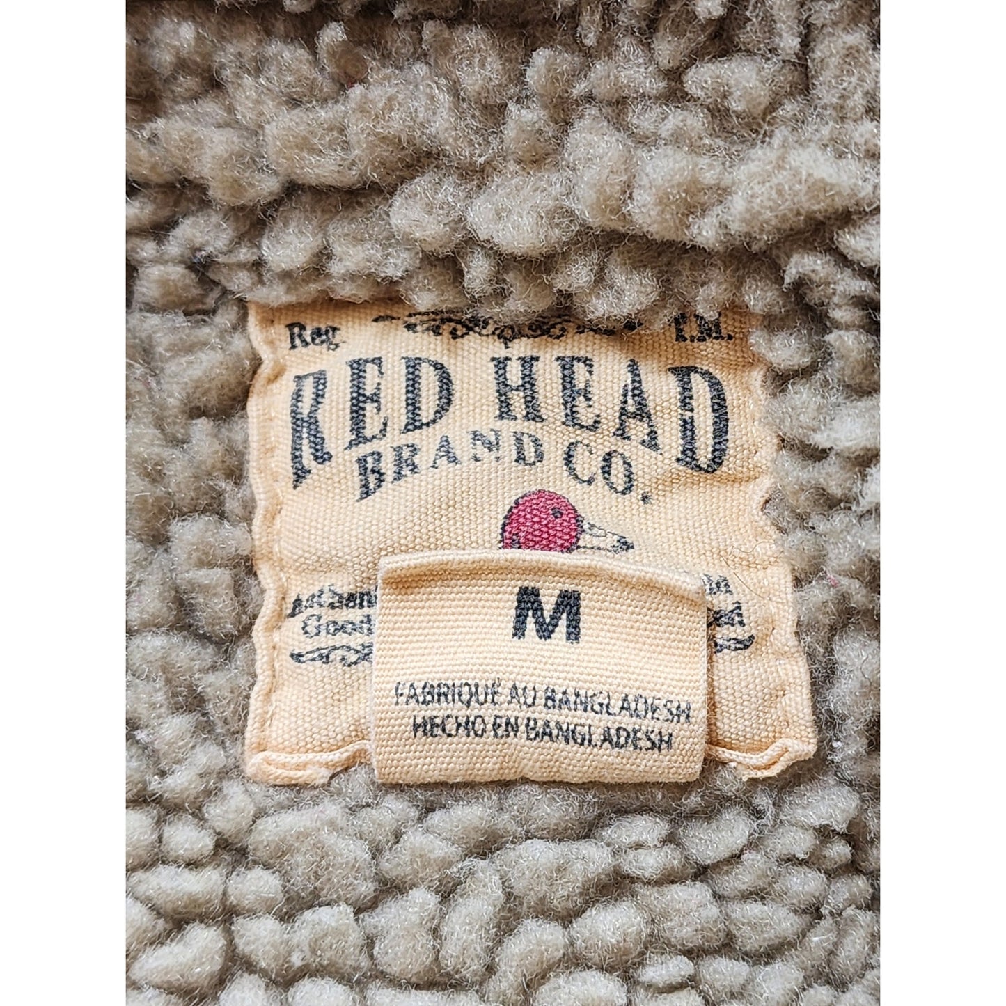 Red Head Sherpa Full Zip Hoodie Mens Medium Fleece Jacket Warm Hunting Workwear