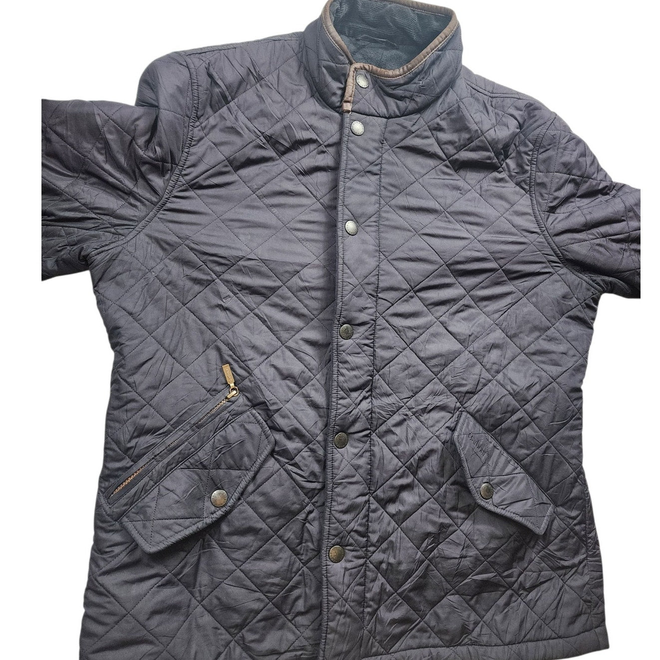 Barbour Quilted Jacket Mens Medium Navy Blue Classic Country Heritage British