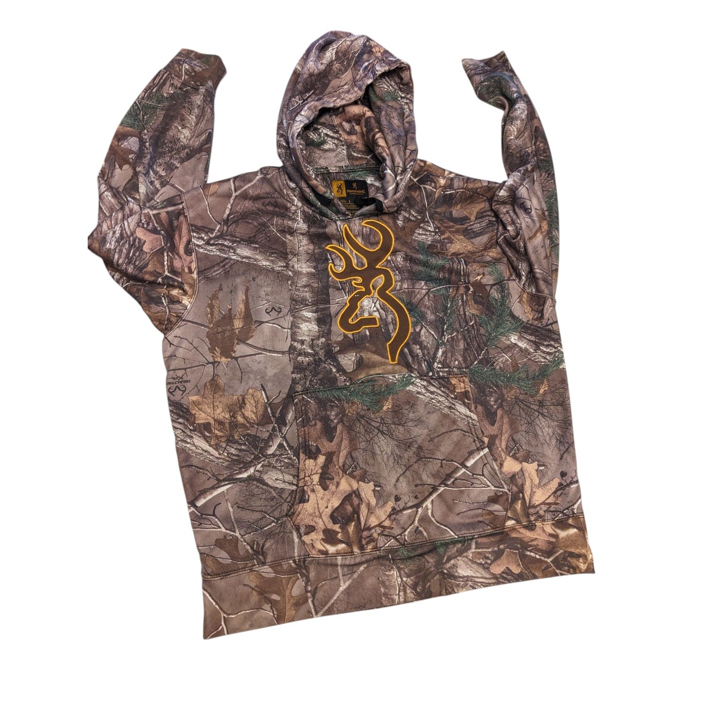 Browning Camo Hoodie Mens Large Pullover Hunting Sweatshirt Realtree Pattern