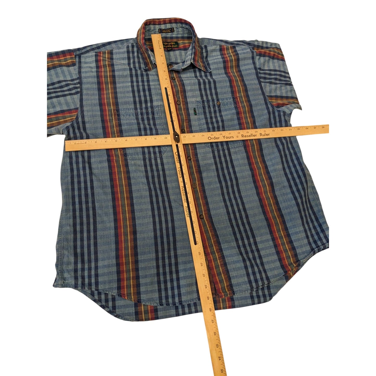 Colours by Alexander Julian Shirt Mens XL Plaid Cotton Long Sleeve Vintage Style