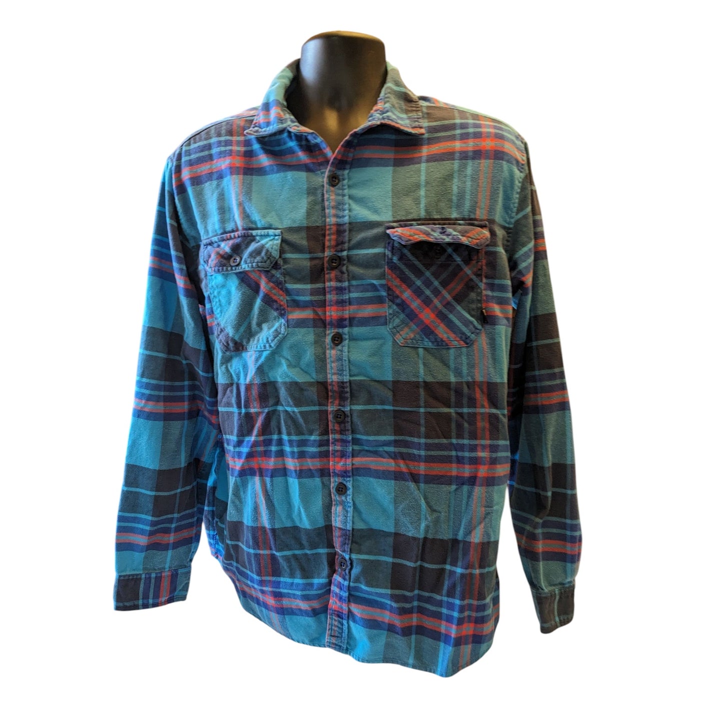 Burton Flannel Shirt Mens Large Plaid Button Up Long Sleeve Snowboarding Style