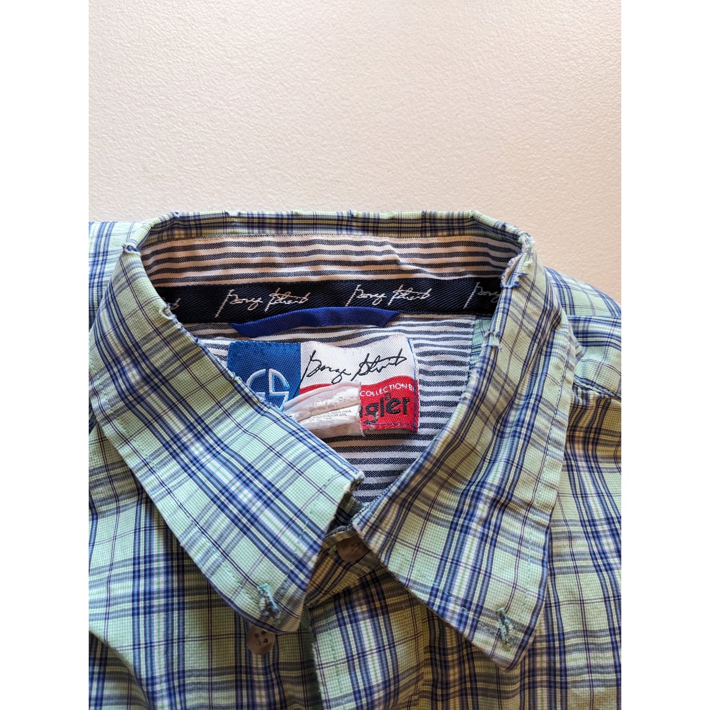 Wrangler Cowboy Cut Shirt Men 2XL ShortSleeve Plaid Western Button George Strait