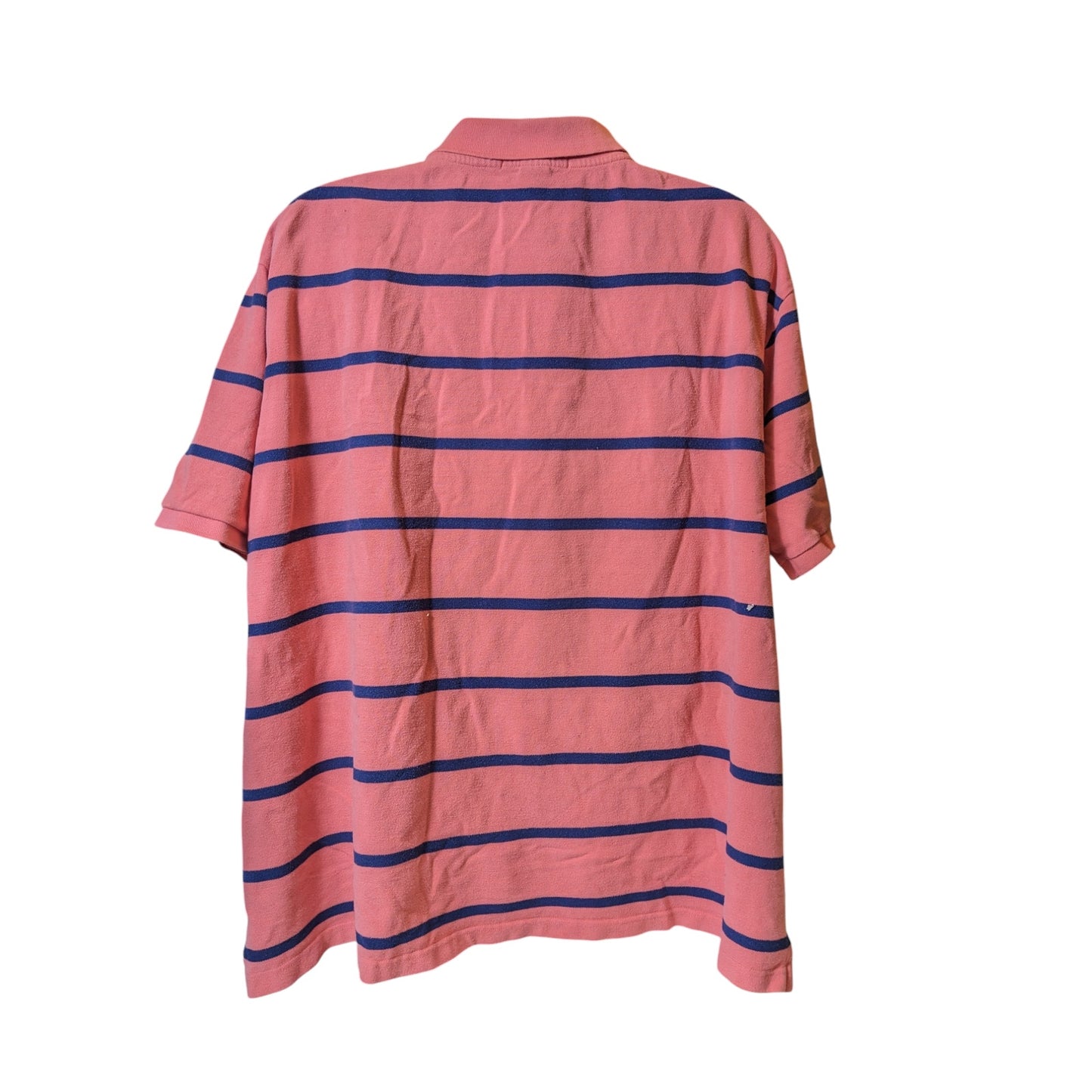 U.S. Polo Assn. Coral Polo Shirt Mens 3XLT Striped Short Sleeve Cotton Classic