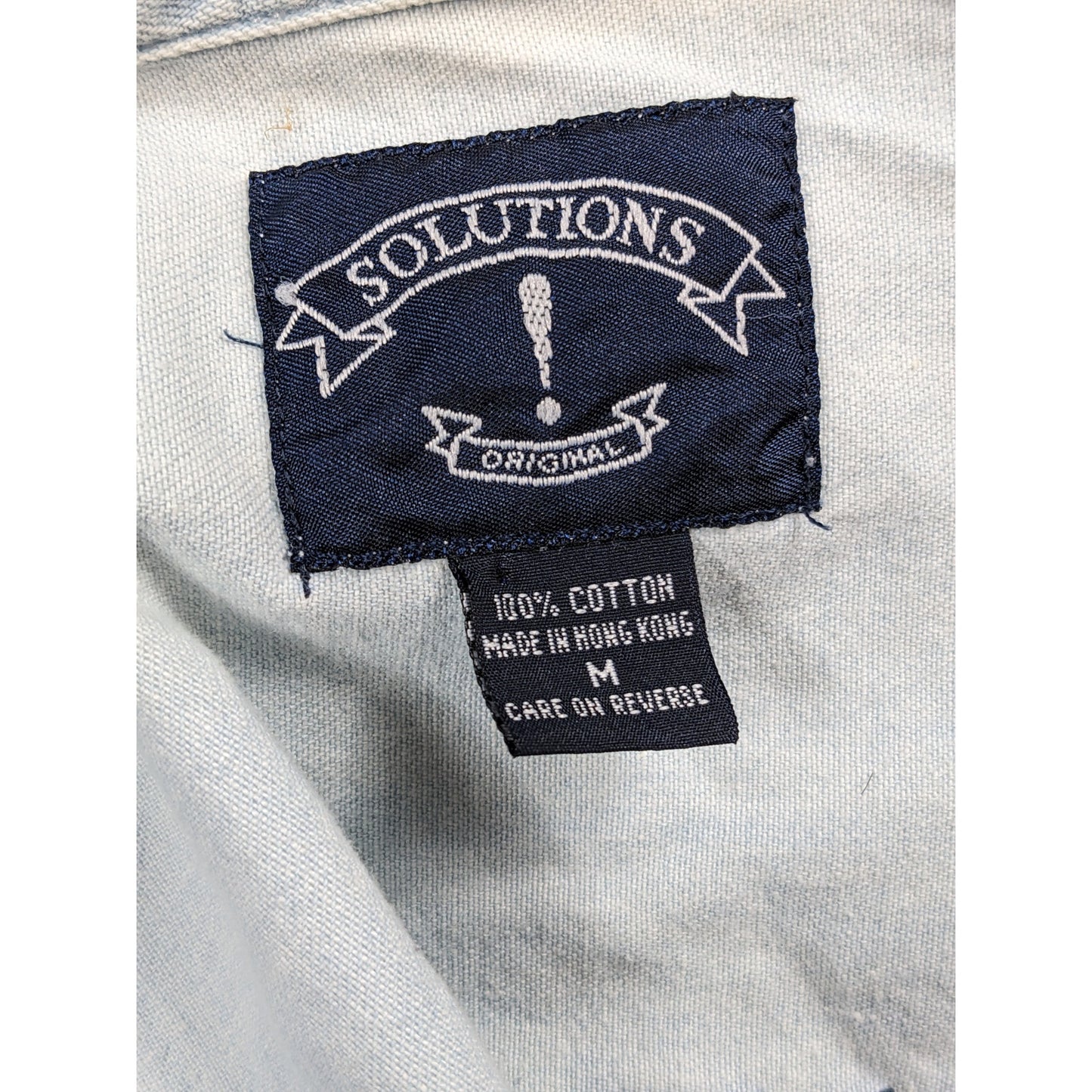 Vintage Solutions Denim Style Shirt Women Medium Embroidered Button Boho Western