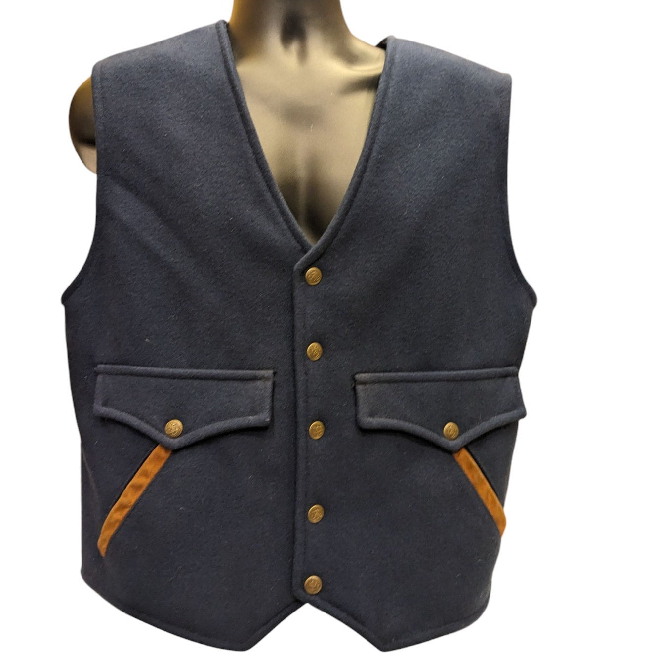 Schaefer Outfitter Wool Western Vest Mens Large USA Made Cowboy Ranch Americana