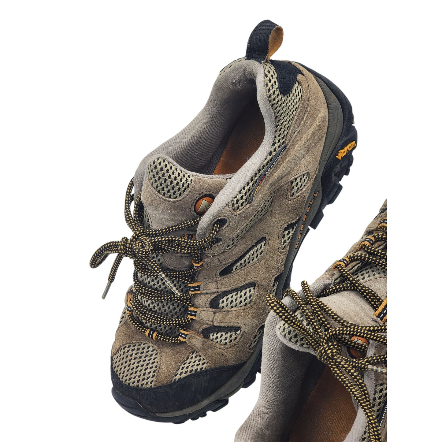 Merrell Moab Ventilator Hiking Shoes Mens 9 Walnut Suede Mesh Trail Vibram Sole