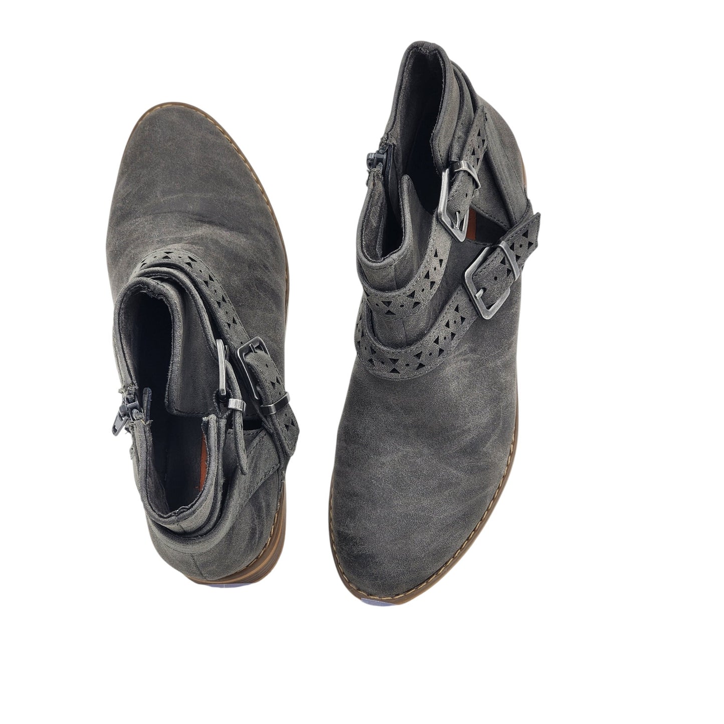 Rocket Dog Ankle Boots Womens 8.5 Gray Suede Western Style Boho Cottagecore