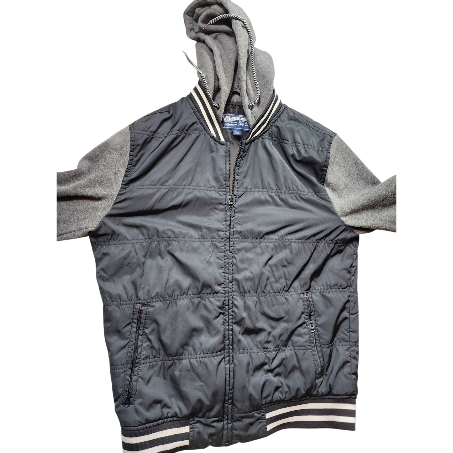 American Rag Varsity Bomber Jacket Hoodie Mens Medium Full Zip Casual Streetwear