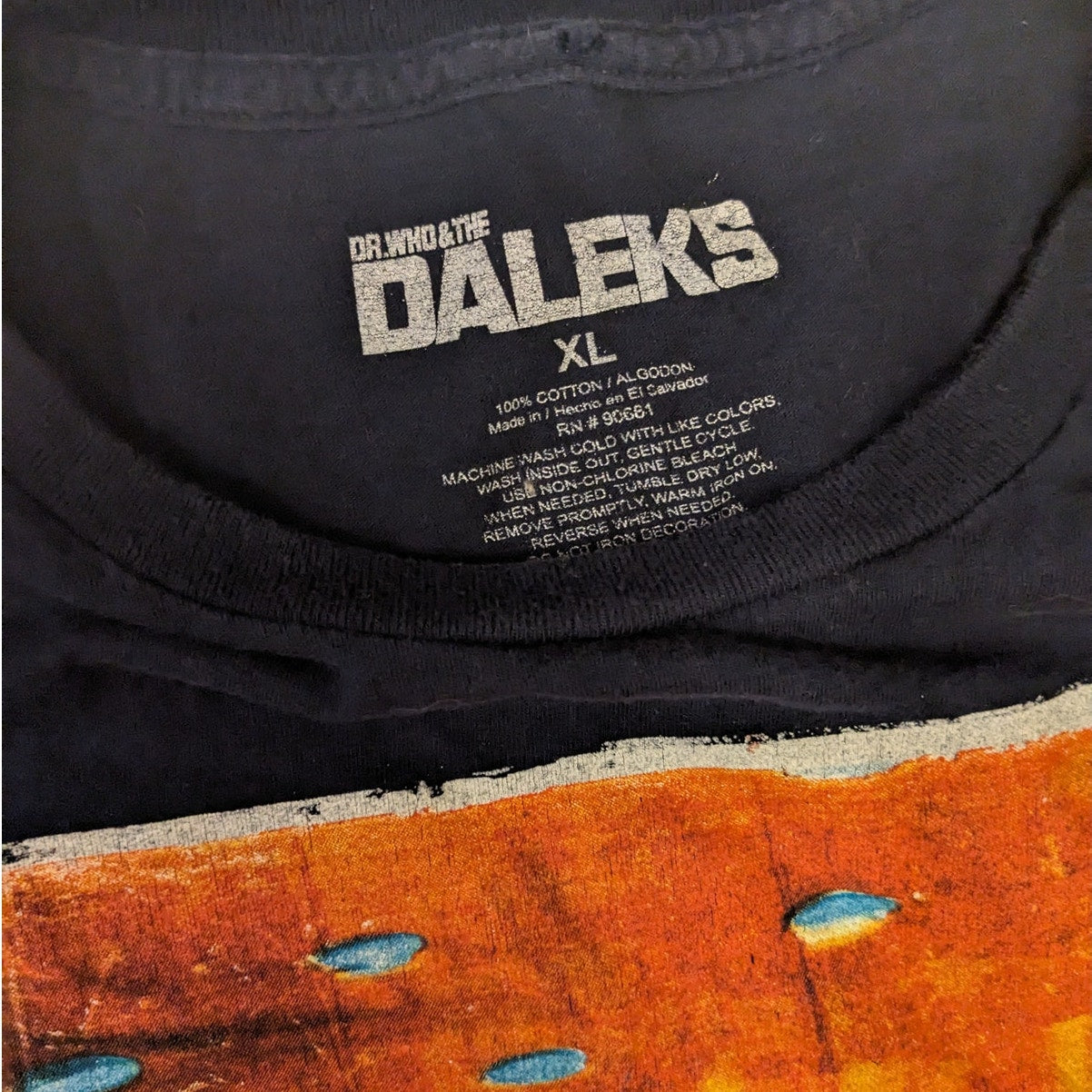 Dr Who Daleks T Shirt Mens XL Short Sleeve Black Graphic Print TV Show Sci Fi