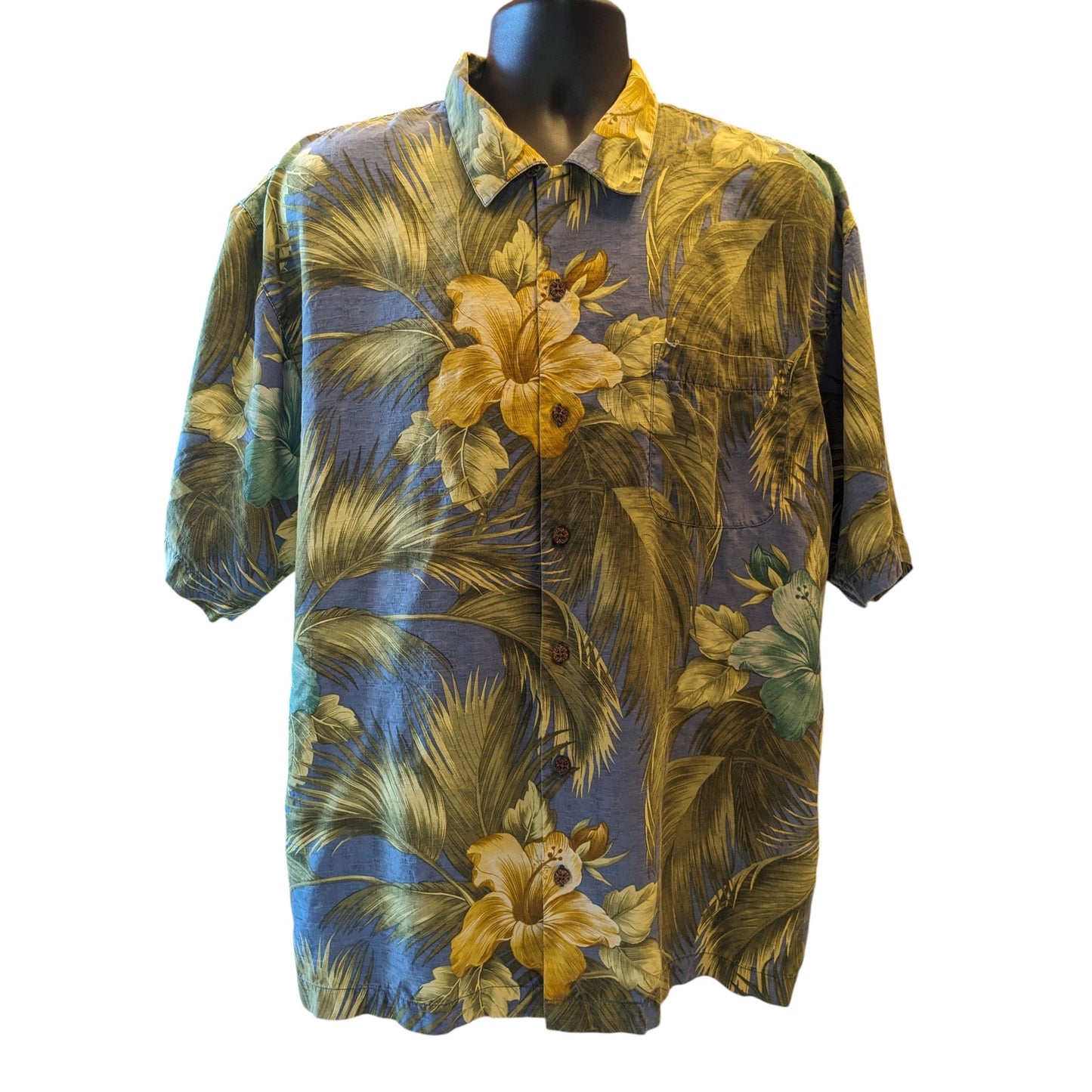 Tommy Bahama Silk Hawaiian Shirt Men XL Tropical Button Short Sleeve Luau Beach