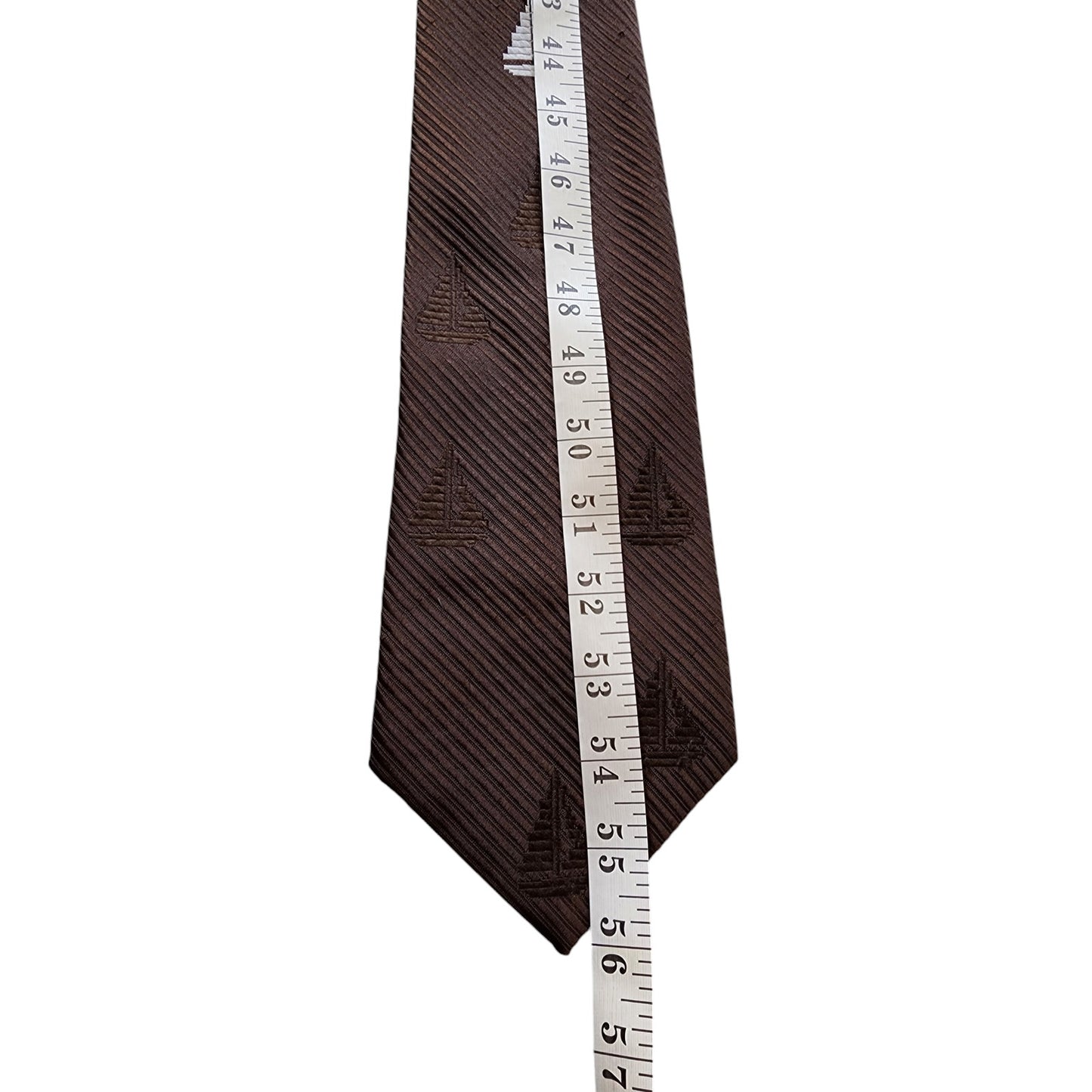 Vintage Bellagio by Damon Mens Tie Sailboat Coastal Pattern Necktie Nautical