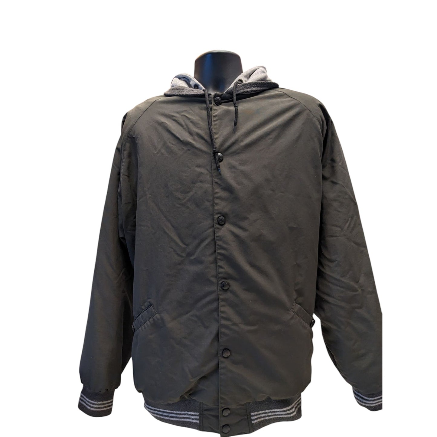 Guide Series Hooded Jacket Mens 2XLT Green Gray Zip Snap Fleece Hoodie Outdoor