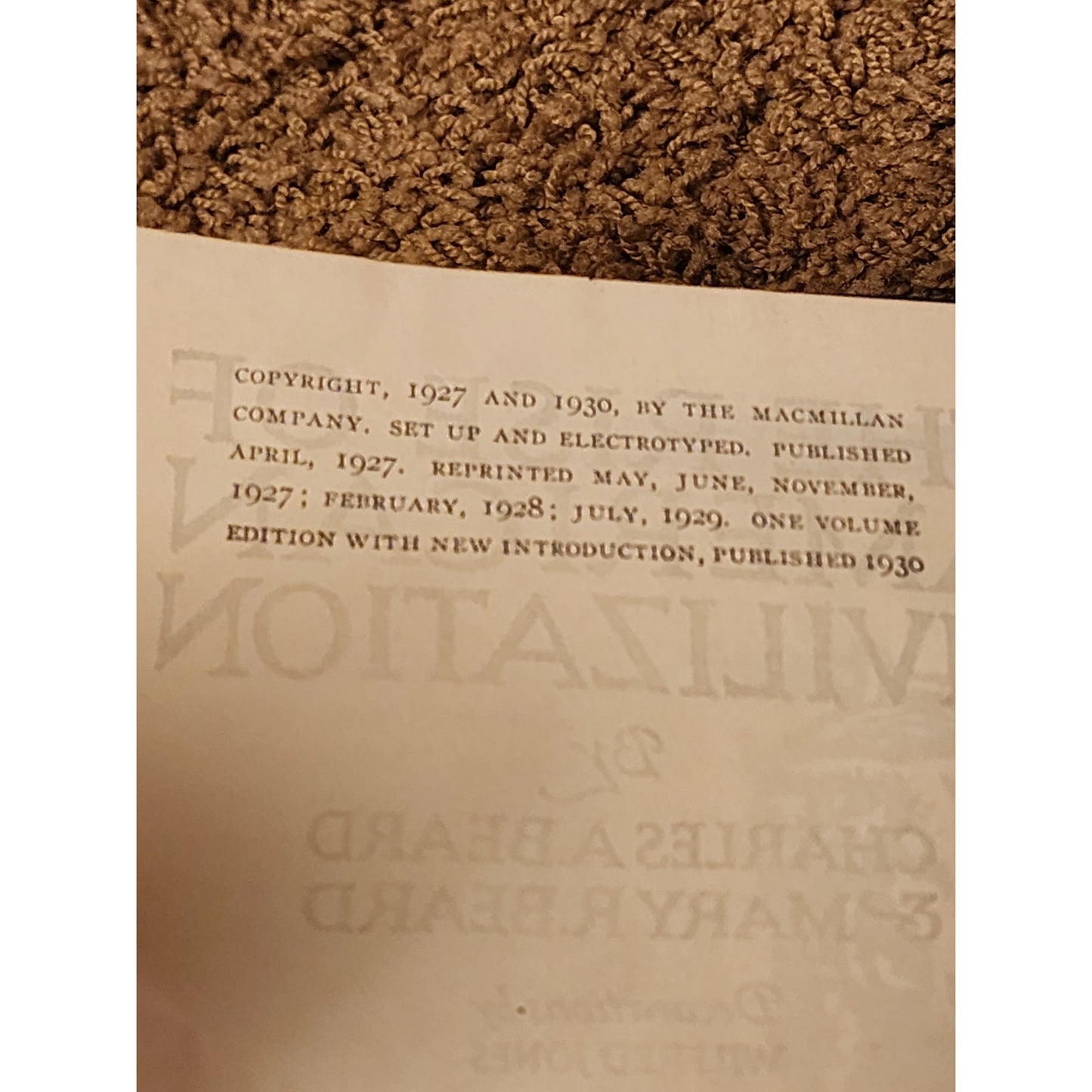 The Rise of American Civilization by Charles Beard History One Vol Vintage 1930