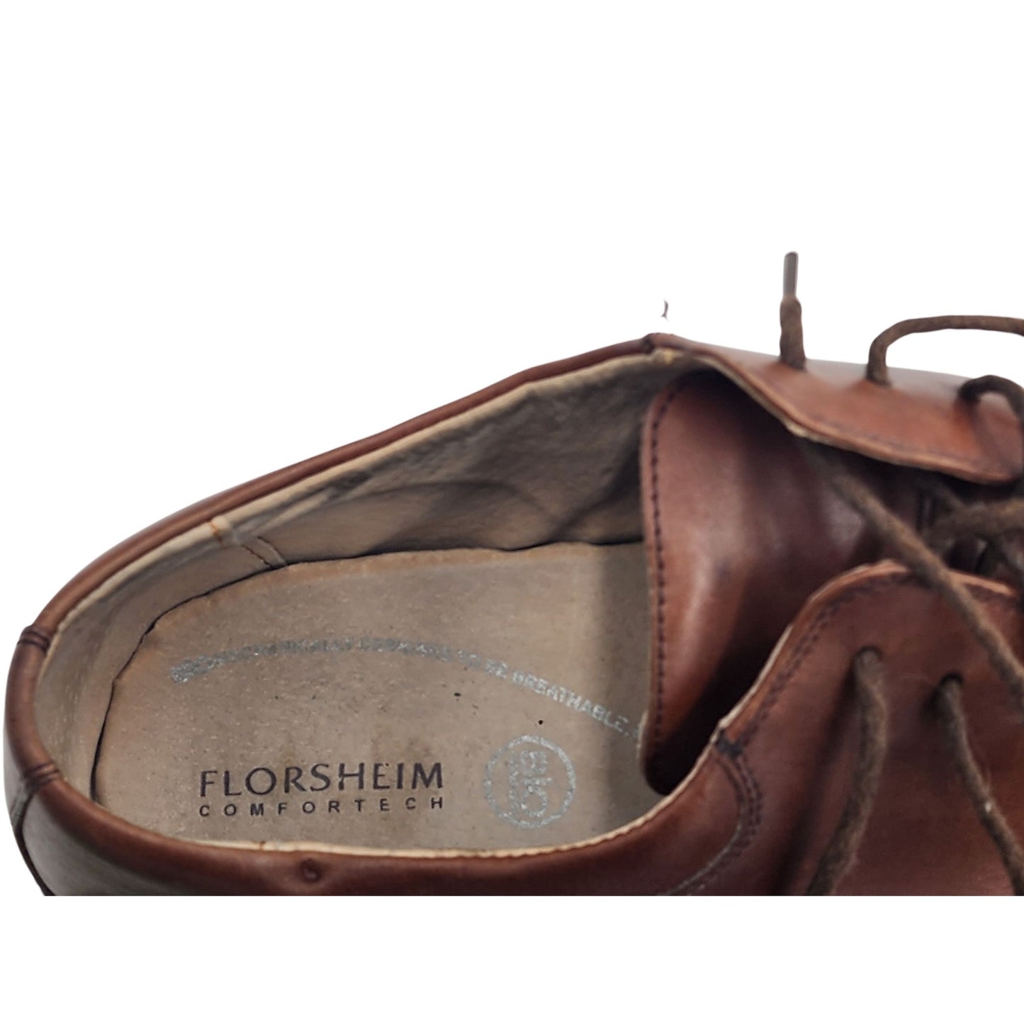 Florsheim Shoes Mens 11 3E Wide Comfortech Leather Oxford Dress Square Toe Lace