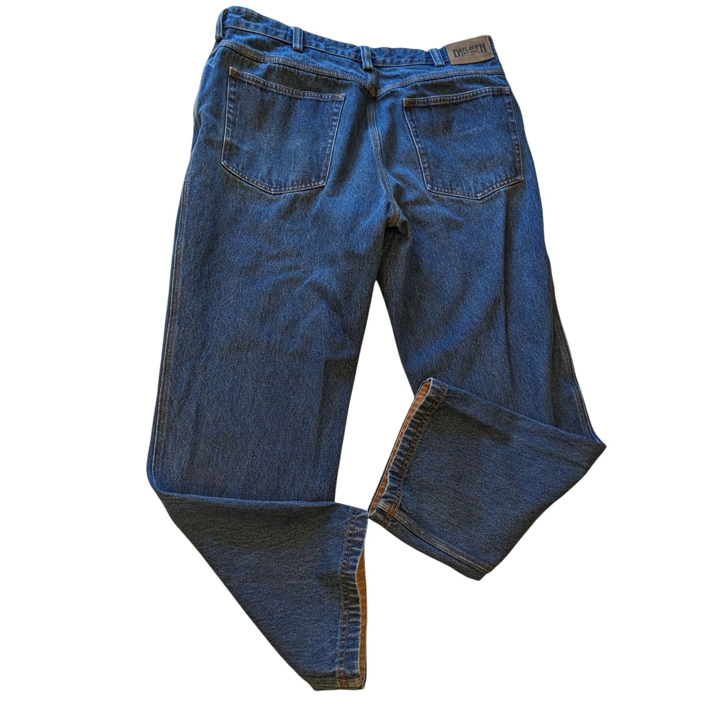 Duluth Trading Jeans Men 38x30 Blue Denim Workwear Pant Durable Rugged Carpenter