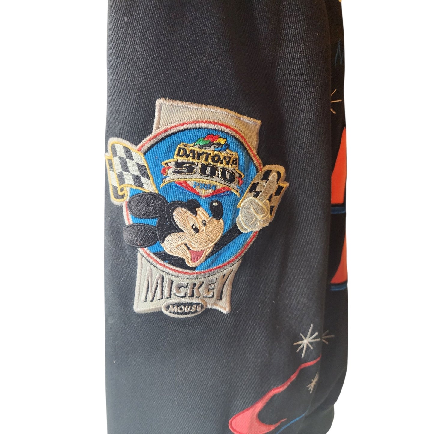 Disney Jeff Hamilton Jacket Mens Large Mickey Daytona NASCAR Embroidered Bomber